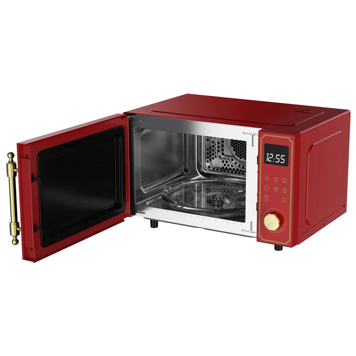 Kaiser Empire M 2530 RotEm Retro Mikrowelle 25L Mikrowellenherd mit Heißluft Grill 25 Funktionen