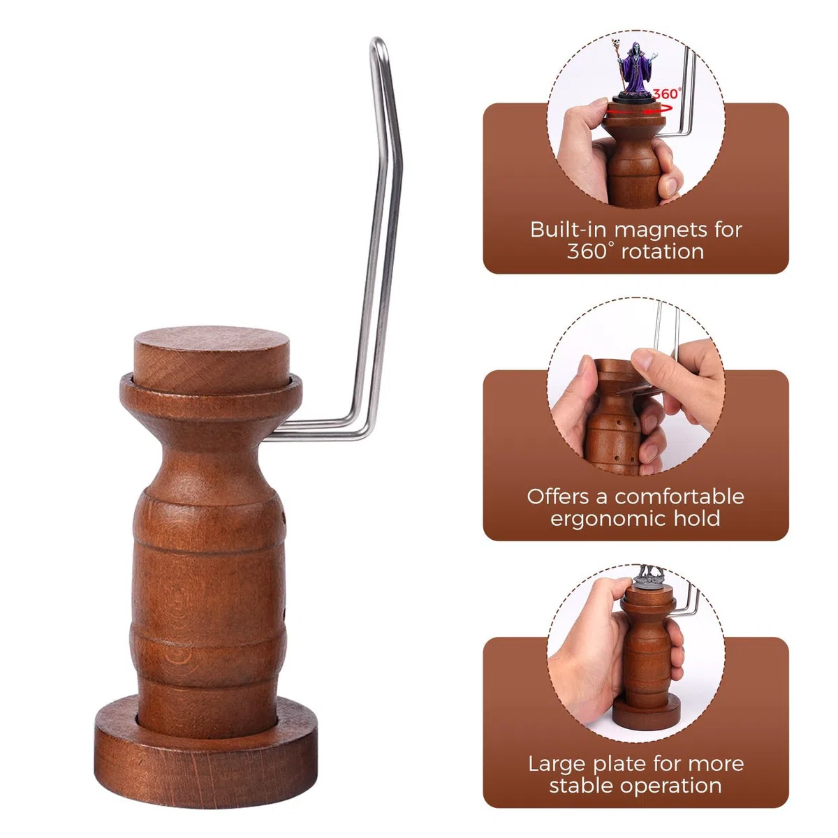 Golden Maple Miniatur-Malgriff – 360 Grad drehbarer Miniaturhalter für Tisch-Miniaturen, Fantasy-Modelle, Kits für Acrylmalerei und Detaillierung