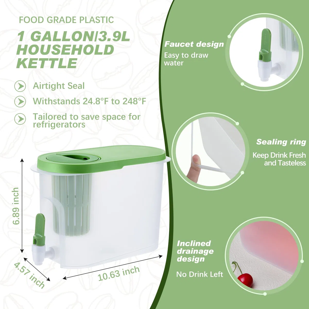 2 Stück kaltgebrühte Kaffeemaschine, 3.5 Liter, Kunststoff-Eiskaffeemaschine und 2 Filter-Ei, Getränkespender für Partys, kaltgebrühter Krug mit Zapfen, Wasser, Tee