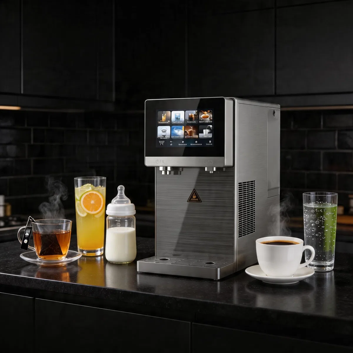 PRO Touch Umkehrosmoseanlage mit Sprudel – Osmoseanlage Trinkwasser mit Sprudel, Wasserfilter System 5in1 (Heiß, Kalt, Still, Sprudel) mit UV, Touchdisplay, Festwasseranschluss & Tank, RO
