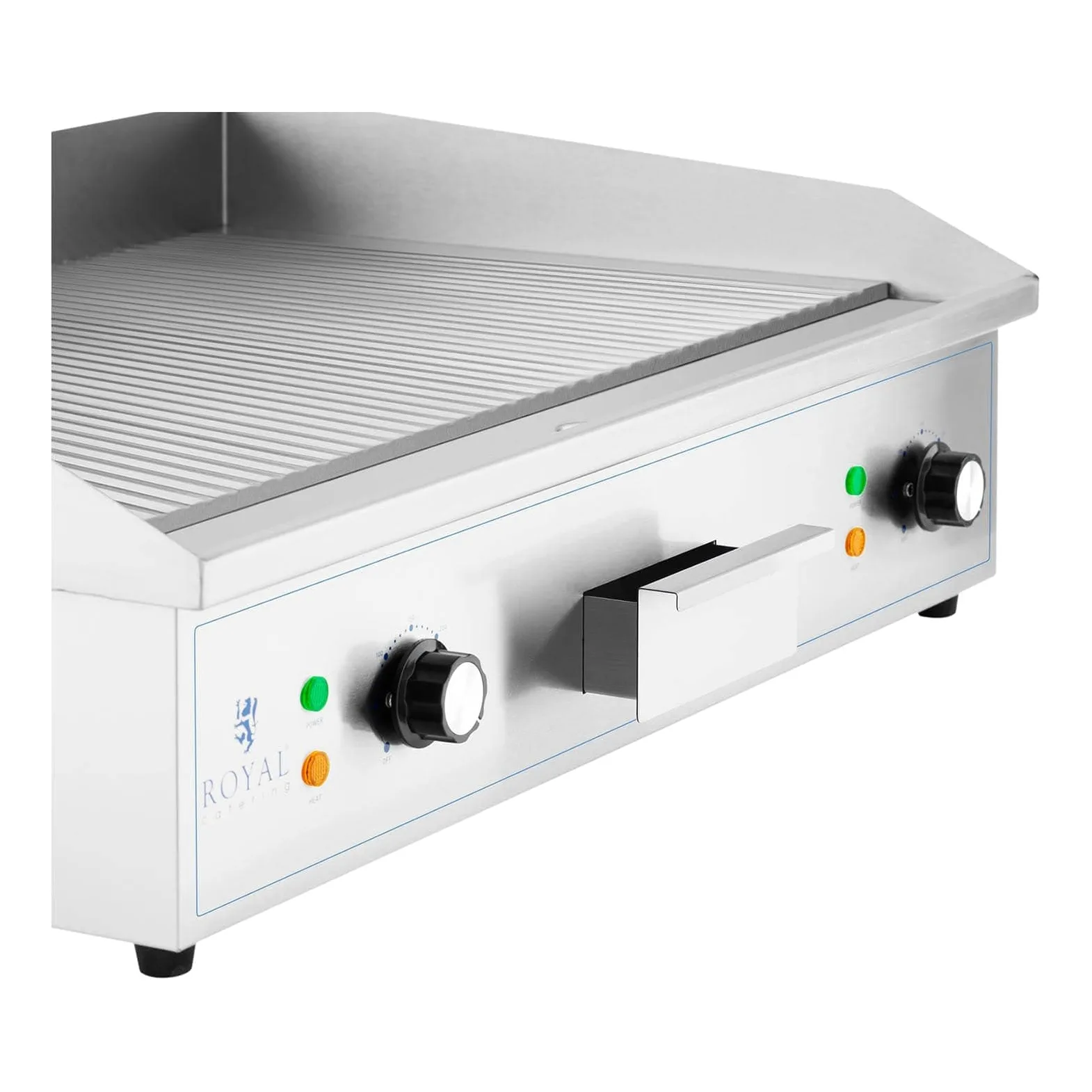 Royal Catering RCPG 51 Doppel Elektro Grillplatte 700 x 400 mm gerillt 4.400 W Griddleplatte Bratplatte Griddleplatte elektrisch