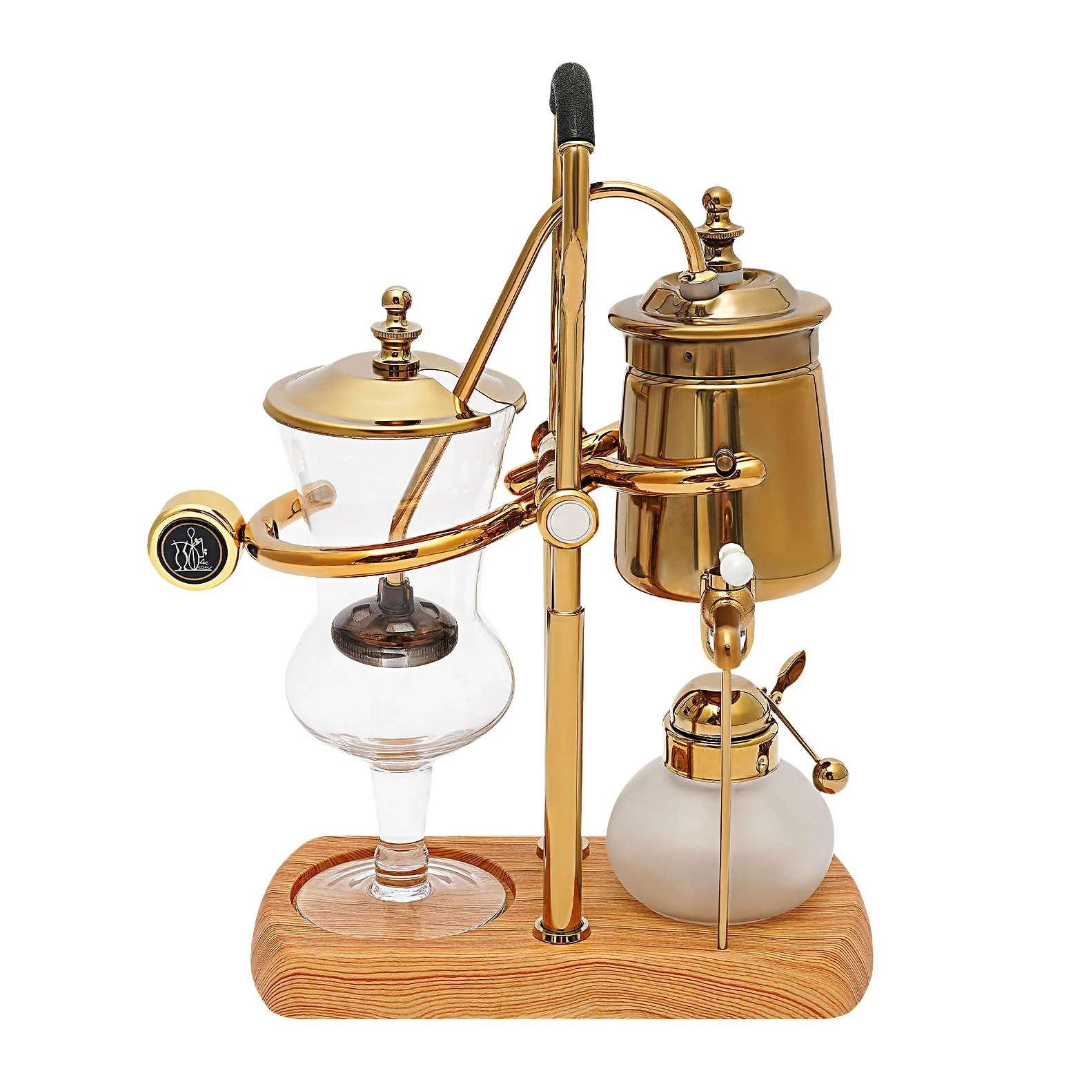 Siphon Kaffeemaschine, 400ml Retro Kaffeebereiter Vakuum Kaffeebereiter Set, 4 Tassen Heimgebrauch Glassiphon Kaffeemaschine Siphon-Kaffeekanne Vintage-Kaffeemaschine - Gold