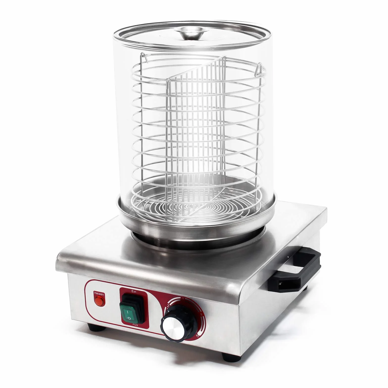 Wiltec Hot Dog Gerät 450 W aus Edelstahl, 260 x 290 x 380 mm, Wurstkocher Würstchenwärmer Hot Dog Maker Eierkocher Dämpfer