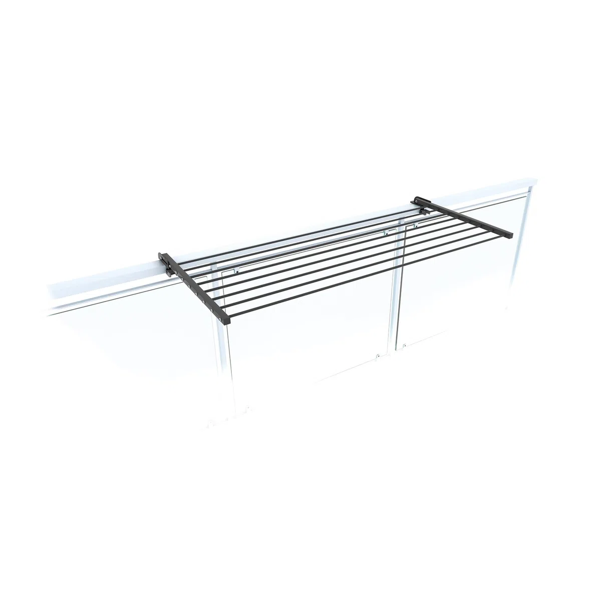 Foxydry, klappbarer Wäscheständer Duo für Außengeländer, strapazierfähig, aus Edelstahl und Aluminium, für Terrassen, Balkone und Geländer, Länge 118 cm (Anthrazit, 118 cm)