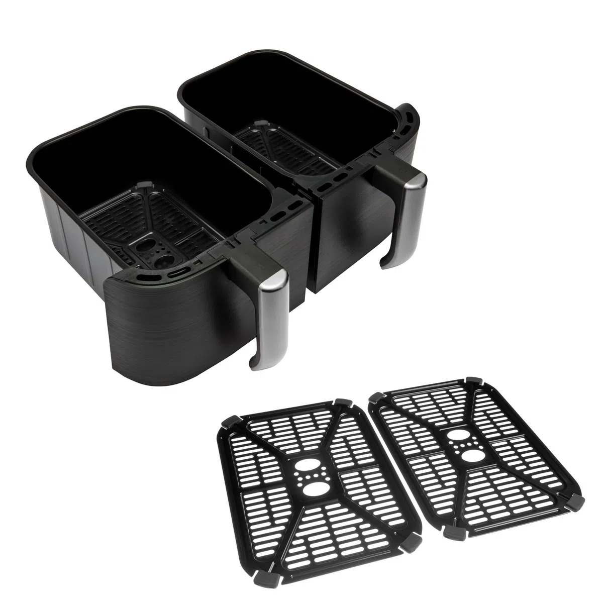 Russell Hobbs Heißluftfritteuse 2 Kammern 9L Rapid AirFryer [2 Fächer je 4,5l, sehr leiser Betrieb, 9 Programme] SatisFry Fritteuse (spülmaschinenfest, Match & Synchronisierungsfunktion) 27681-56