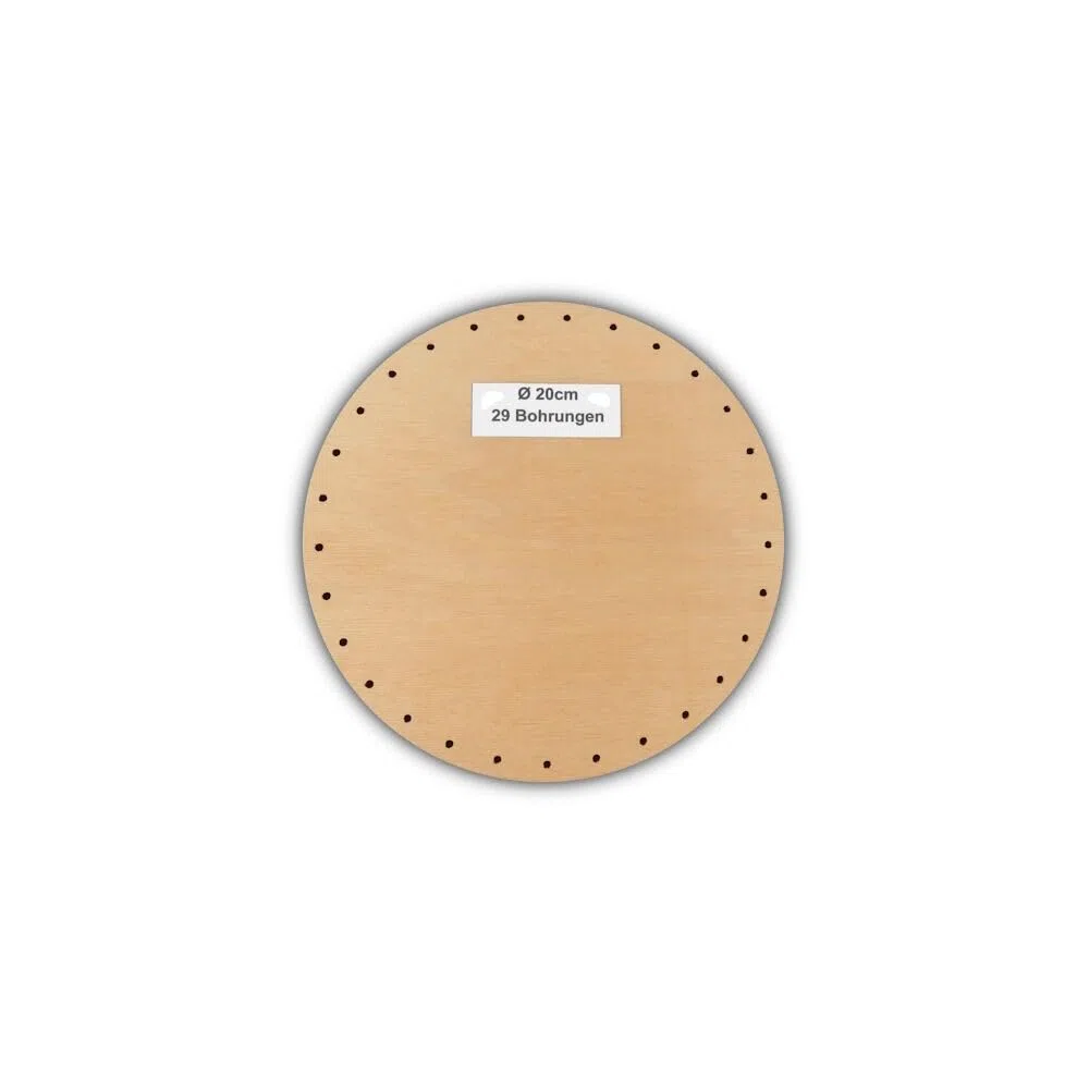 Korbflechtböden rund 6er Set [5] | Ø 12–40 cm | Flechtböden aus Sperrholz mit Bohrungen (3,2 mm) für Peddigrohr | Bastelset Korbflechten, DIY Stakenboden