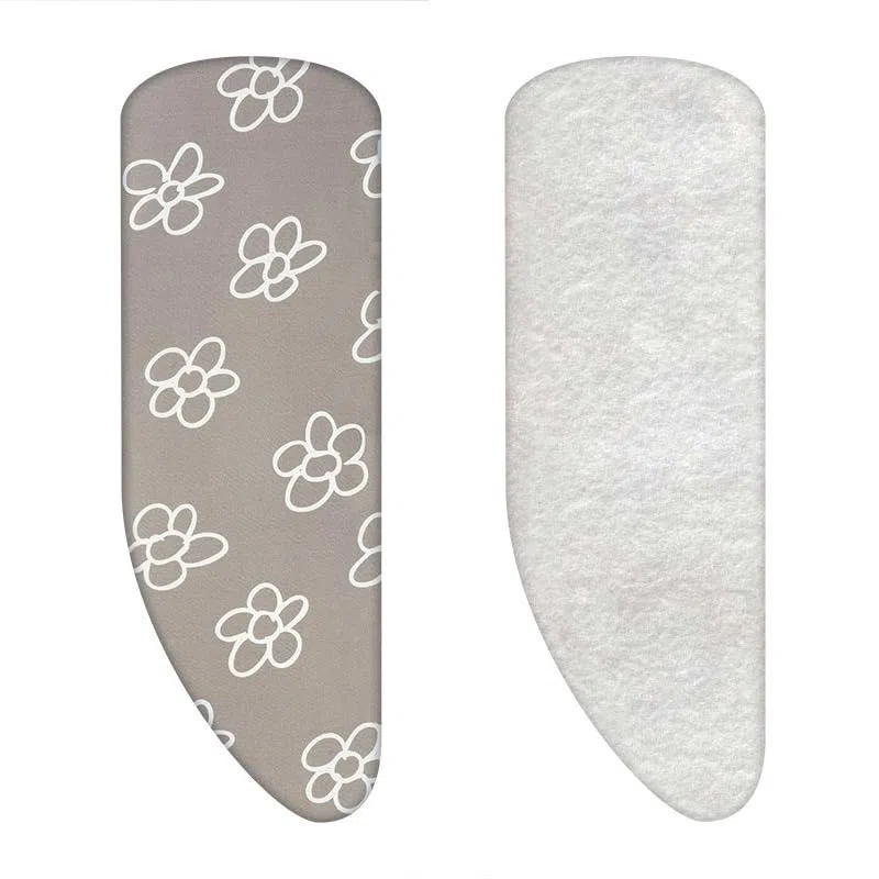 Set | Asymmetrischer Bügelbrettbezug mit Ständer (Farbe: Blumen grau) (A-XXL, Molton)