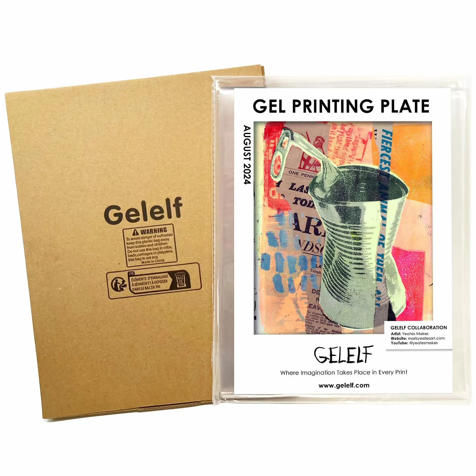 Verbesserte Gel-Druckplatte A4 (8"x10" / 20,3 x 25,4 cm), kein Altern und Blasenbildung, wiederverwendbare Gelplatten zum Monoprinten, Kunstbedarf für Kartenherstellung, Buchpresse, Journaling