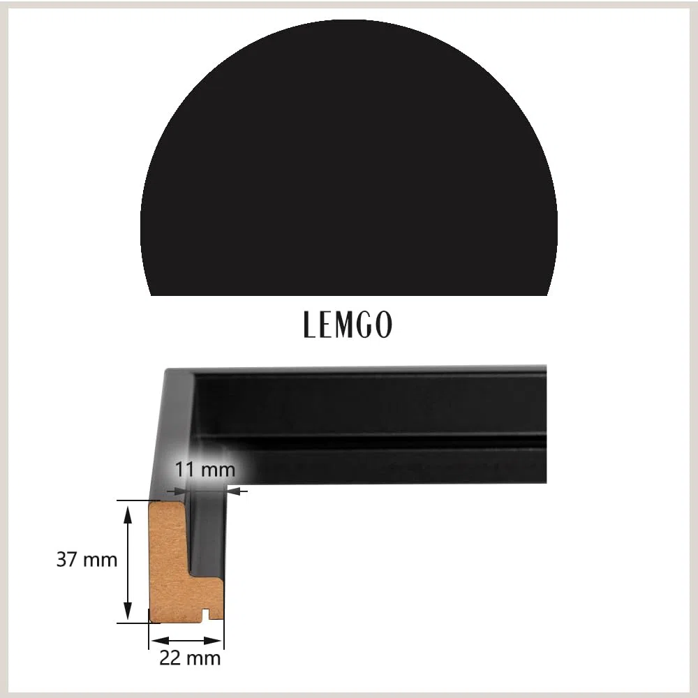 Bildershop-24 Schattenfugen - Rahmen LEMGO 100 x 100 cm Schwarz (matt) 73 Verschiedene Größen