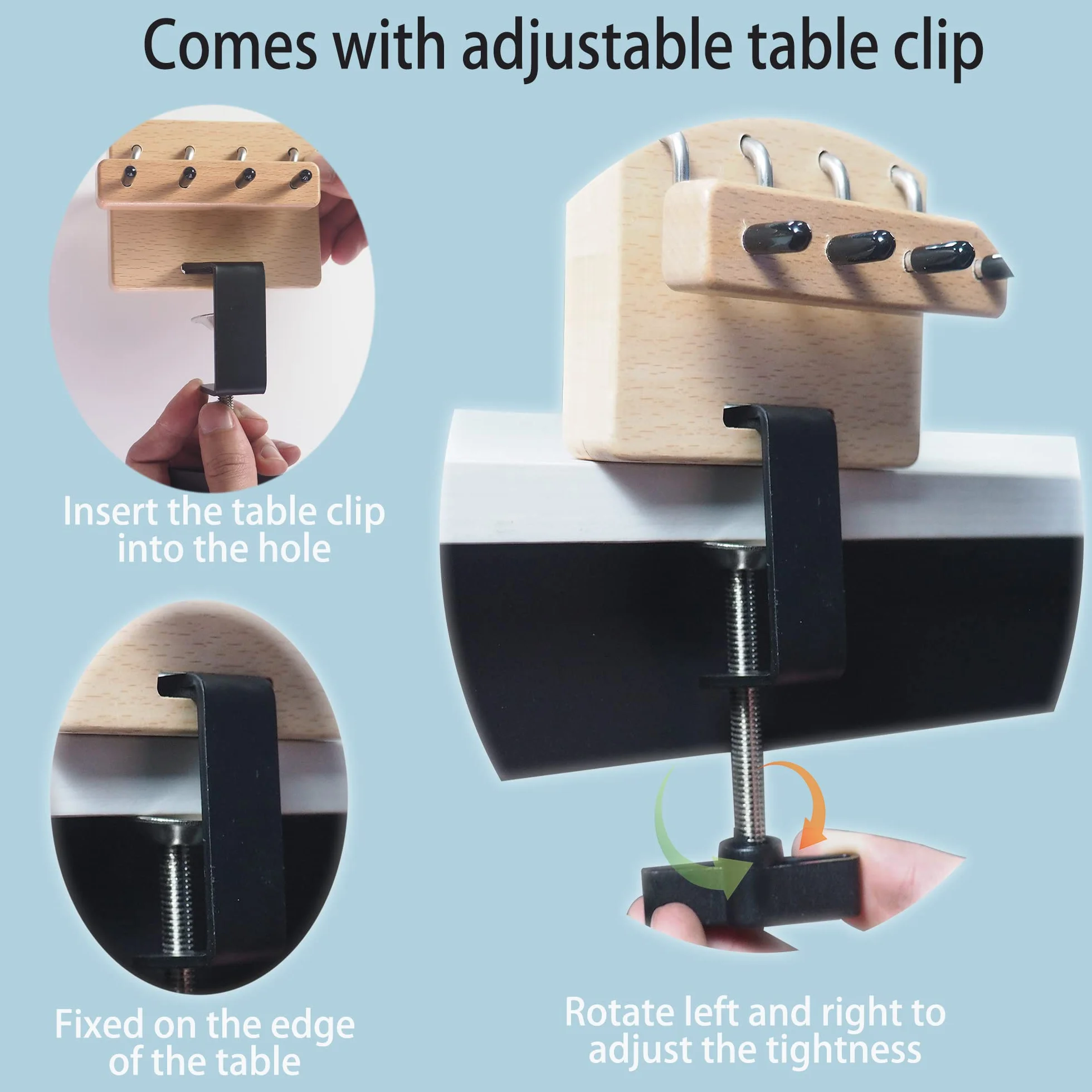 Fringe Twister zum schnellen Drehen, 4 Clips Holzschnur Maker Werkzeug, Garn Fringe Twister zum Weben, Quaste/Seilherstellung Maschine