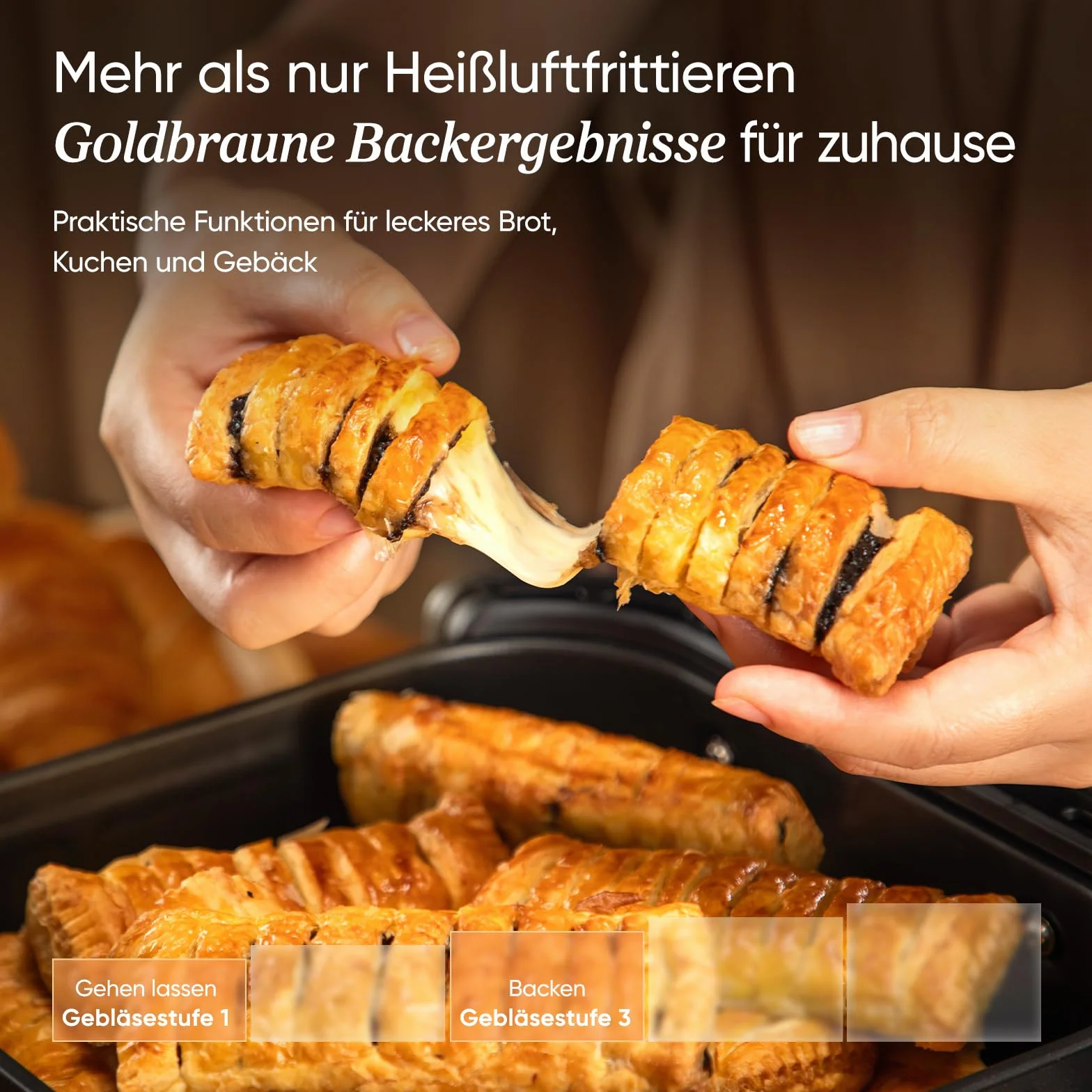 Cosori Turboblaze Airfryer mit Keramikbeschichtung, 9-in-1 Heißluftfritteuse, Backen, Grillen, Braten, Air Fryer XXL 6L, leiser DC Motor mit 5 Gebläsestufen, 87 Rezepte