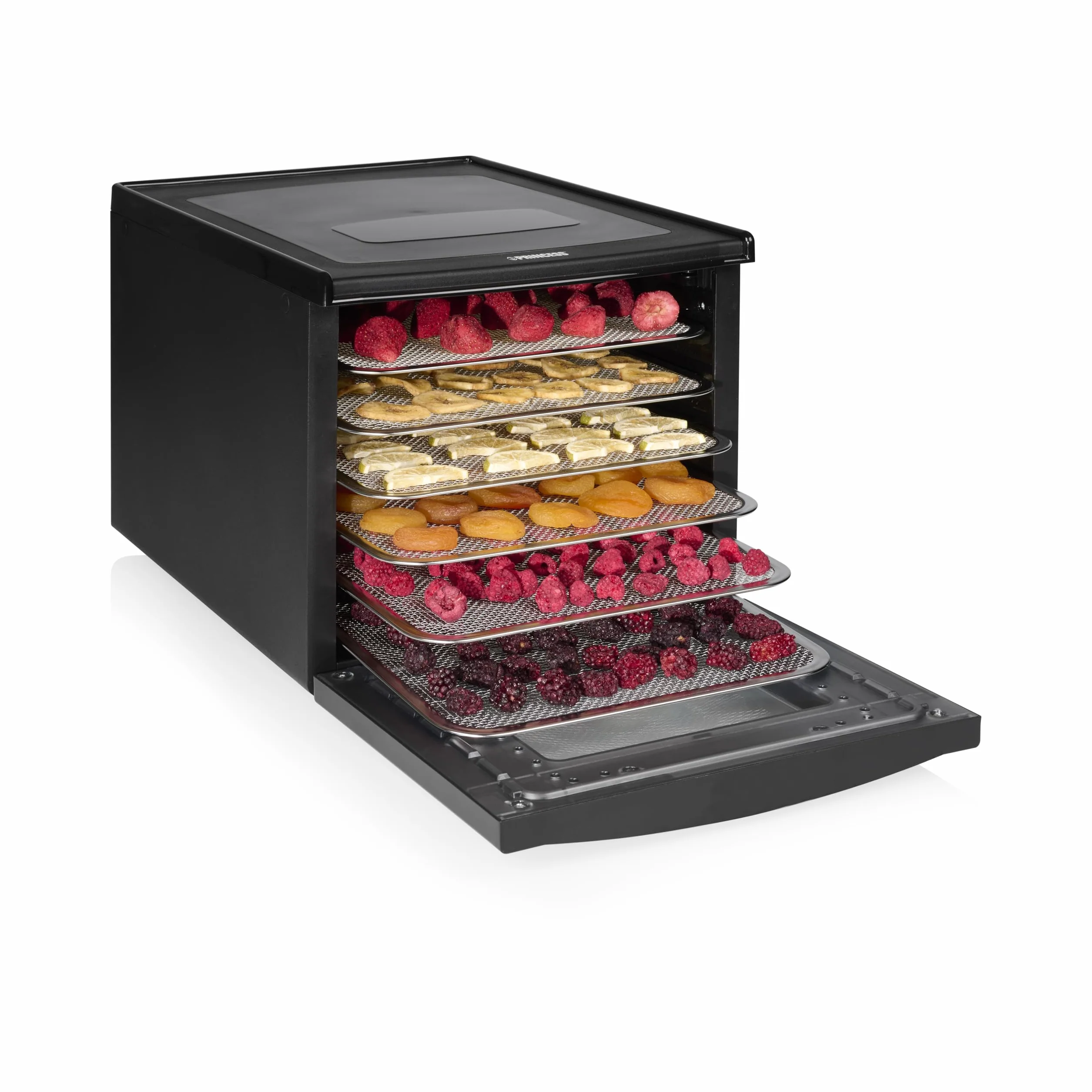 Princess Food Dehydrator mit 6 Edelstahl-Einschüben, Einstellbare Temperatur, Touchscreen, Timer bis 48 Stunden, 550 W, 01.112398.01.001