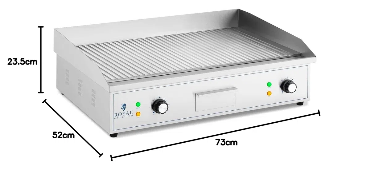 Royal Catering RCPG 51 Doppel Elektro Grillplatte 700 x 400 mm gerillt 4.400 W Griddleplatte Bratplatte Griddleplatte elektrisch