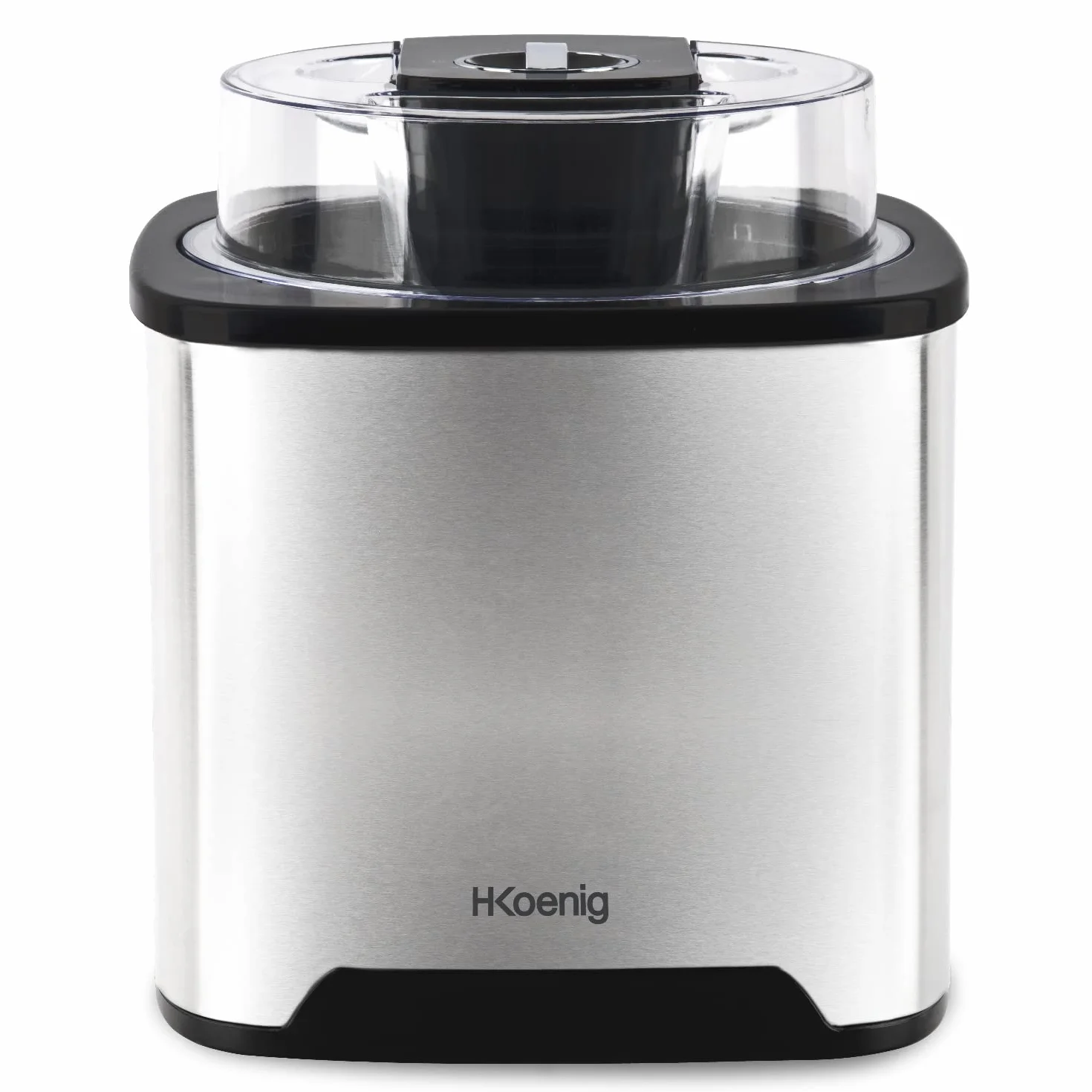 H.Koenig SRB80 Eismaschine, Kapazität 2 l, 12 W, Edelstahl, 30 bis 40 min Zubereitung, 30 U/min, automatische Abschaltung, transparenter Deckel, abnehmbarer Behälter