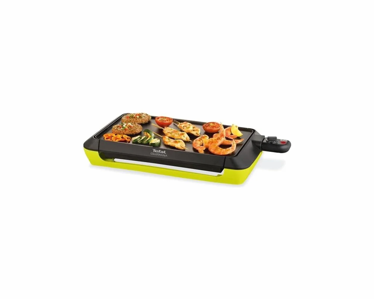 Tefal Colormania Elektrische Grillplatte, 2000 W, Antihaftbeschichtung, für bis zu 8 Personen, CB660301 spülmaschinengeeignet, Schwarz