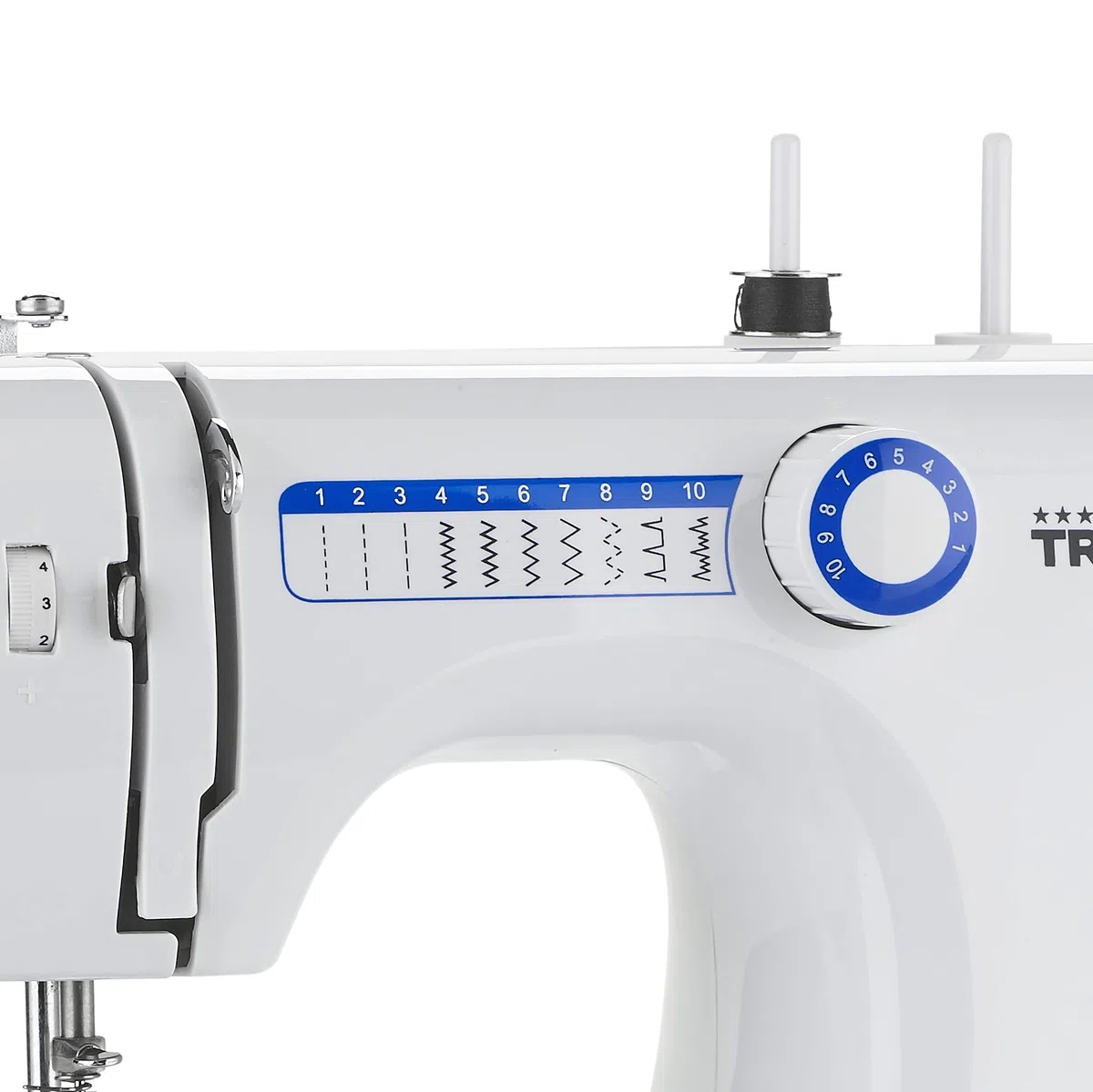 Tristar Nähmaschine, Einstiegsmodell für Anfänger, 10 Stichmuster, Freiarmfunktion, Doppelnadel, Einfaches Einfädeln, Leichtes Design, Nicht für dicke Stoffe, ab 12 Jahren, SM-6000