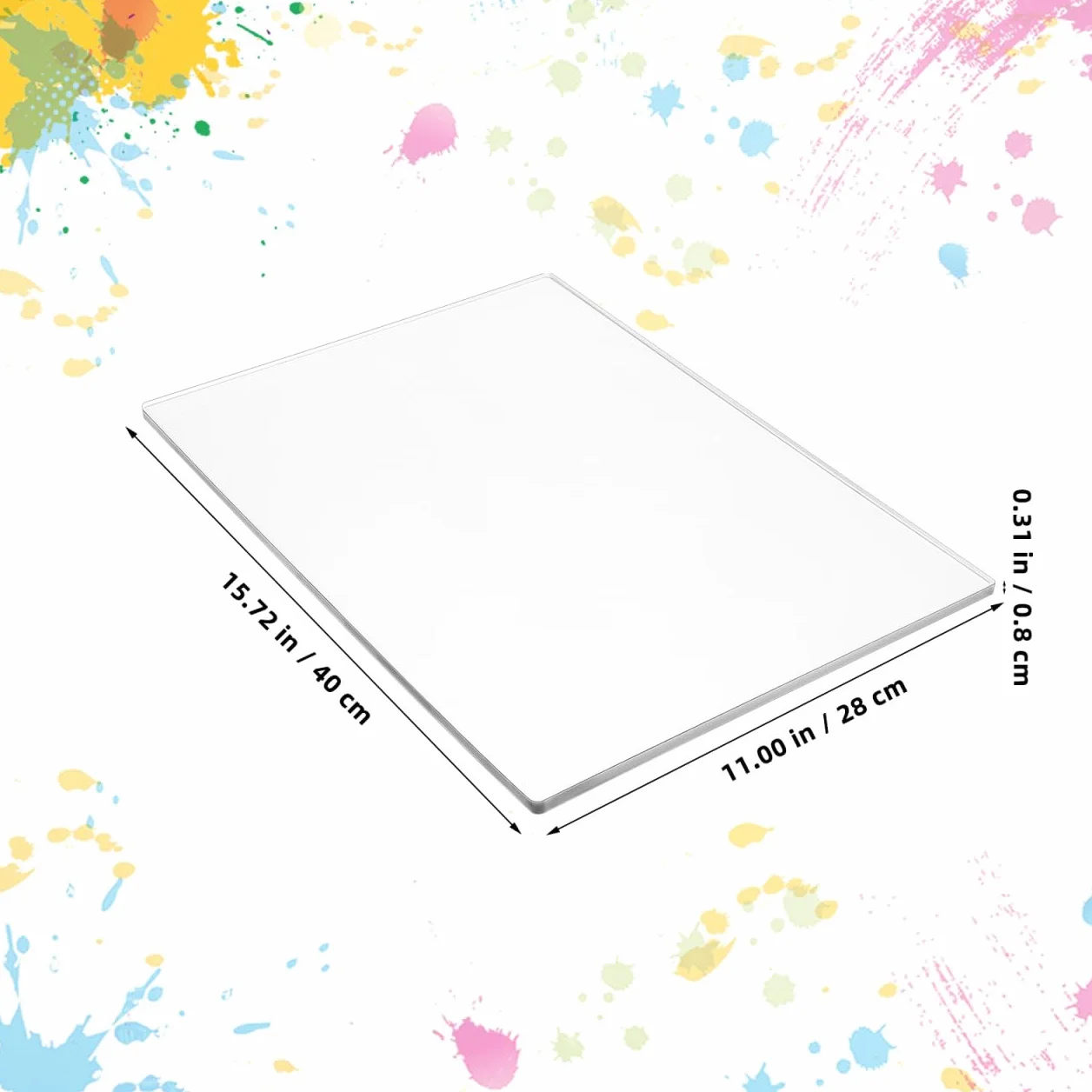 Gelli Printing Plate A3 (40x28cm) – Profi Gelplatte für Monotypie & Mixed Media – Transparente Druckplatte für Scrapbooking & Stoffdruck – Pflegeleicht