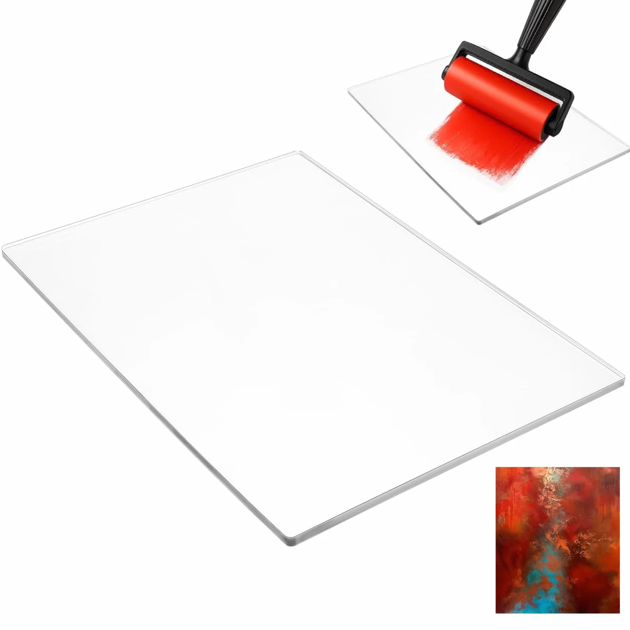 Gelli Printing Plate A3 (40x28cm) – Profi Gelplatte für Monotypie & Mixed Media – Transparente Druckplatte für Scrapbooking & Stoffdruck – Pflegeleicht