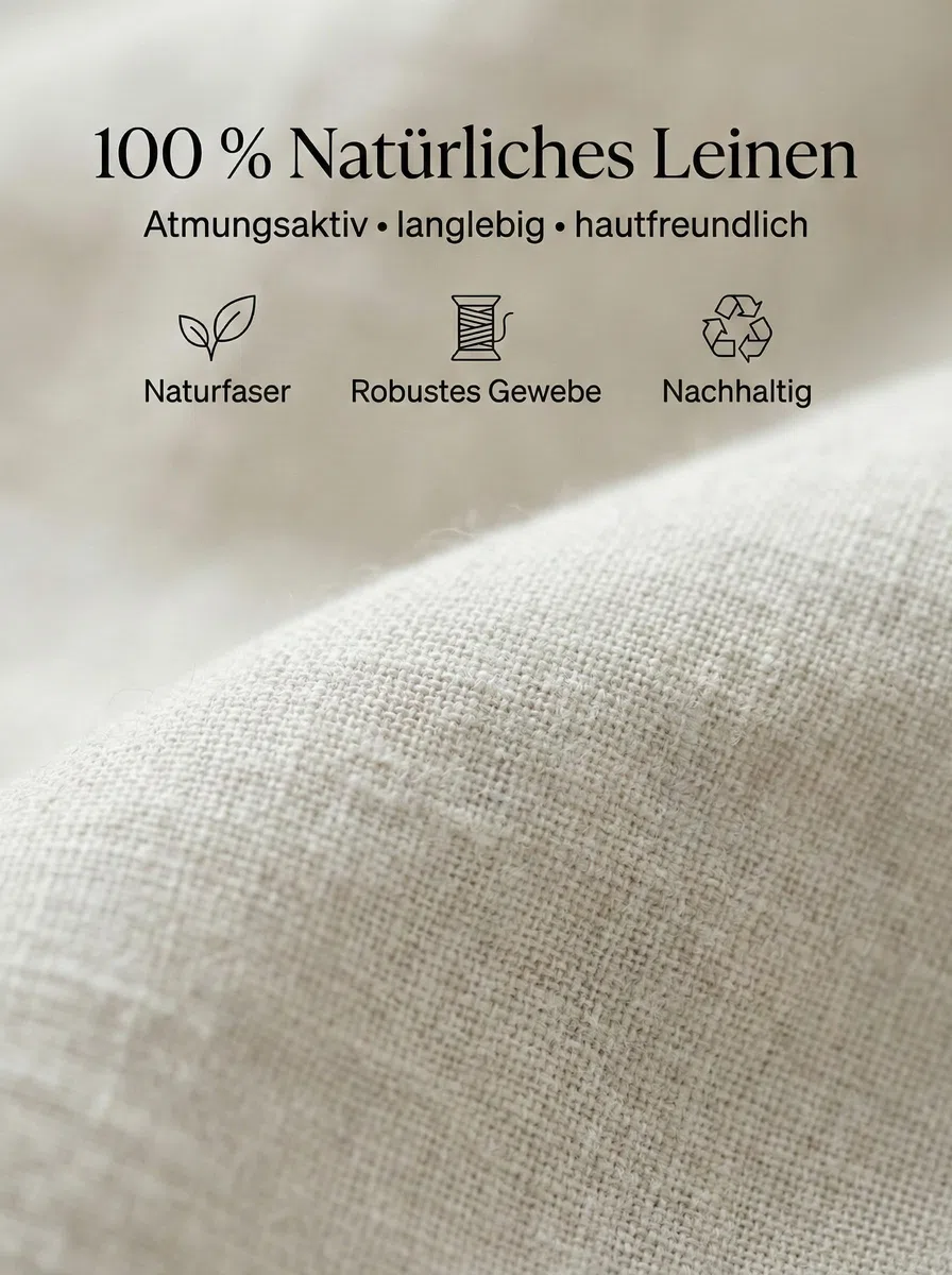 Leinen Bettlaken ohne Gummi – 100% Stonewashed Leinen Flachlaken – Atmungsaktiv – Ohne Kissenbezüge – (Off White, 140 x 220 cm)