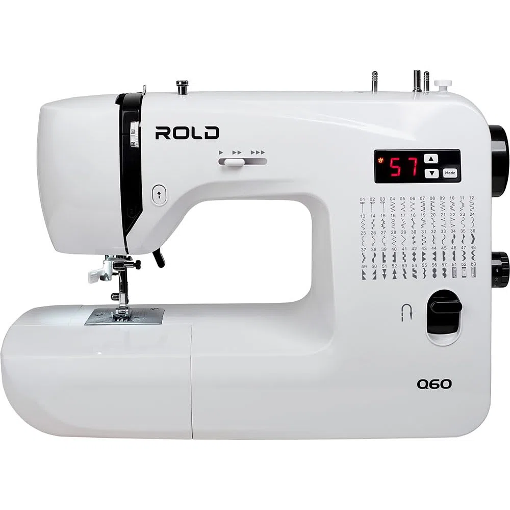 ROLD Q60 Computernähmaschine | 60 Stichprogramme | Nadeleinfädler | Metallrahmen | LED-Beleuchtung | Nähen ohne Pedal