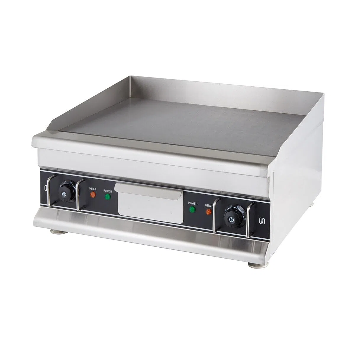 GastroHero Elektro Grillplatte glatt 600 mm Tischgerät 5 kW Edelstahl Grillplatte 2 Heizzonen Gastro Grillgerät 400 V Profi Grillplatte Küche Gastronomie