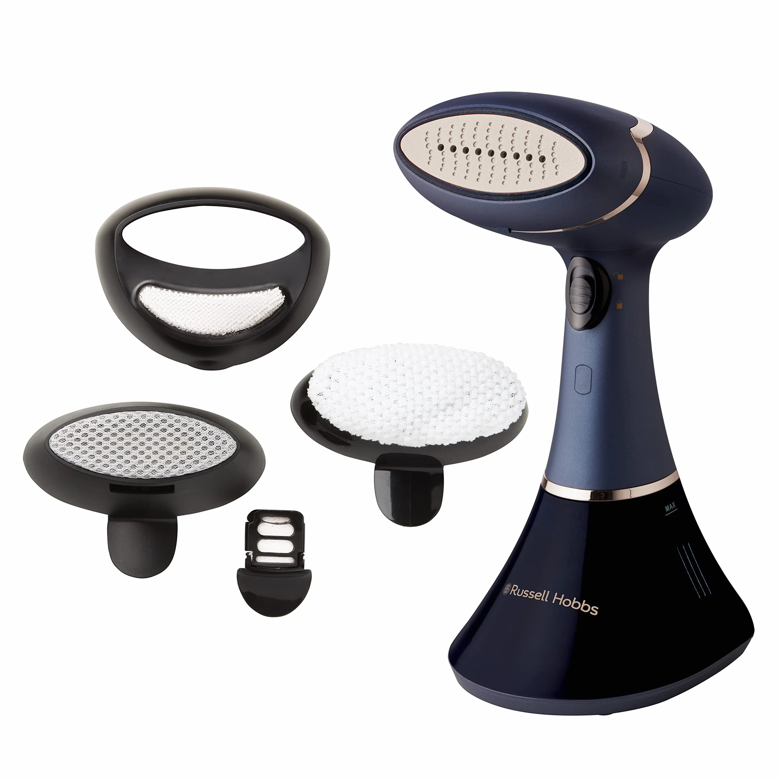 Russell Hobbs Dampfglätter (3 Aufsätze: Kleidung, Vorhänge, Polstermöbel und Dufteinsatz) Bügeleisen Multi Steam Genie Pro Aroma (1800W, 32g/min Dampf, schnellaufheizend) Reisebügeleisen 28041-56