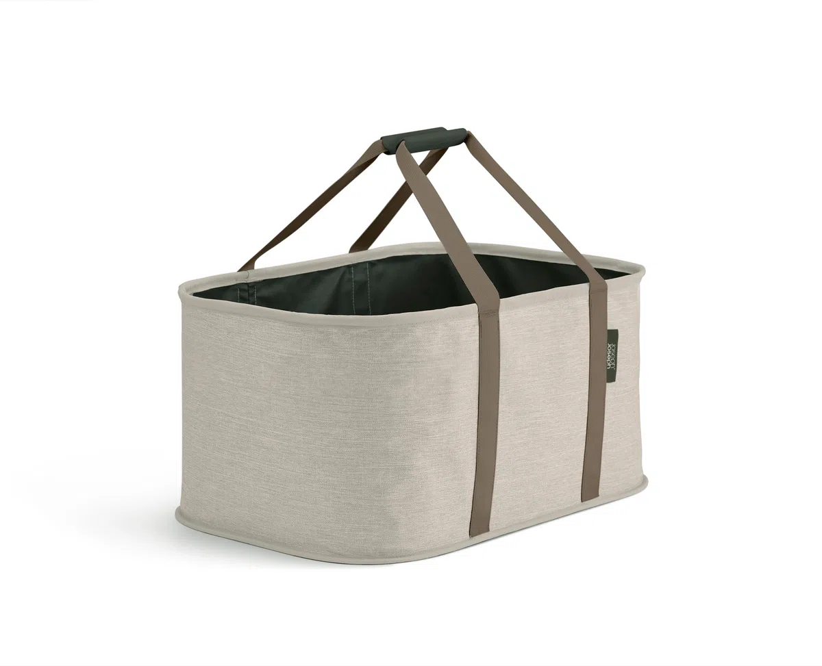 Joseph Joseph Hold-All faltbarer 35L Wäschekorb, Feuchtigkeitsabweisend, Strapazierfähig, Beige