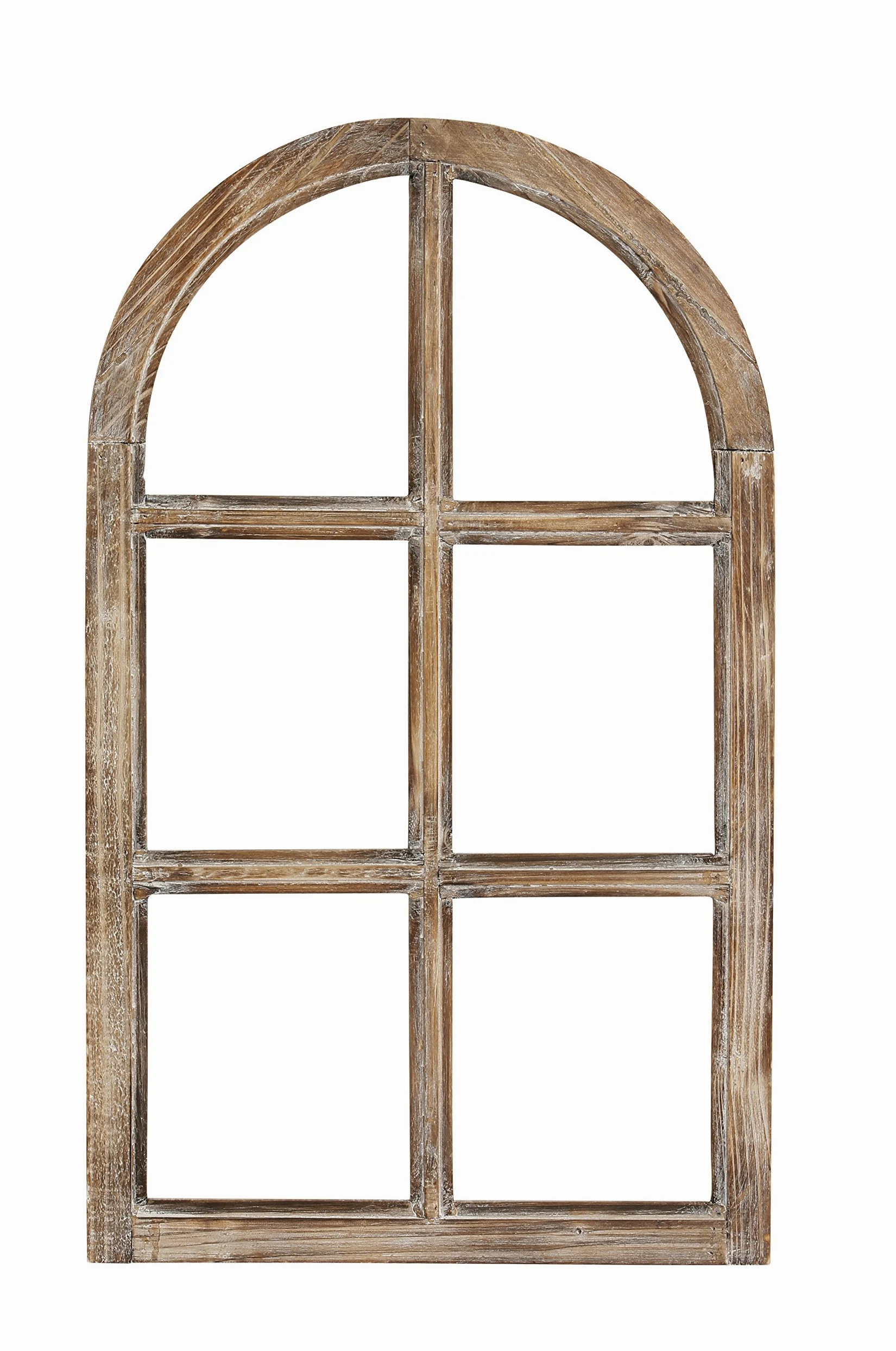 Vintage Living Nostalgie Fensterdeko Holz braun 42x2x70cm Halbrund Washed