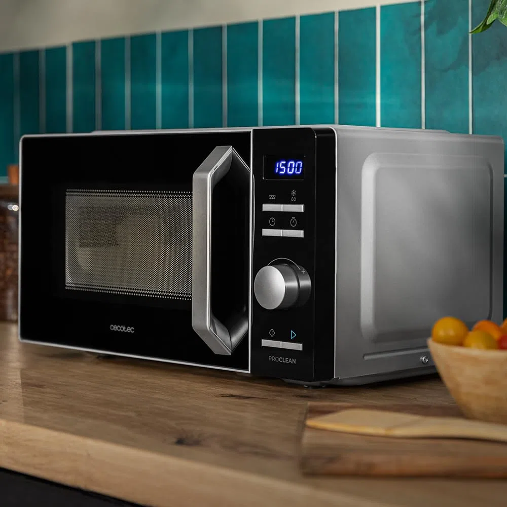 Cecotec Inverter-Mikrowelle - 19 l Kapazität - Auftauen, Erhitzen und Kochen - Proclean 5010 Inverter. 700 W, 5 Leistungsstufen, LED-Display, 245 mm Drehteller, Timer, 8 Programme