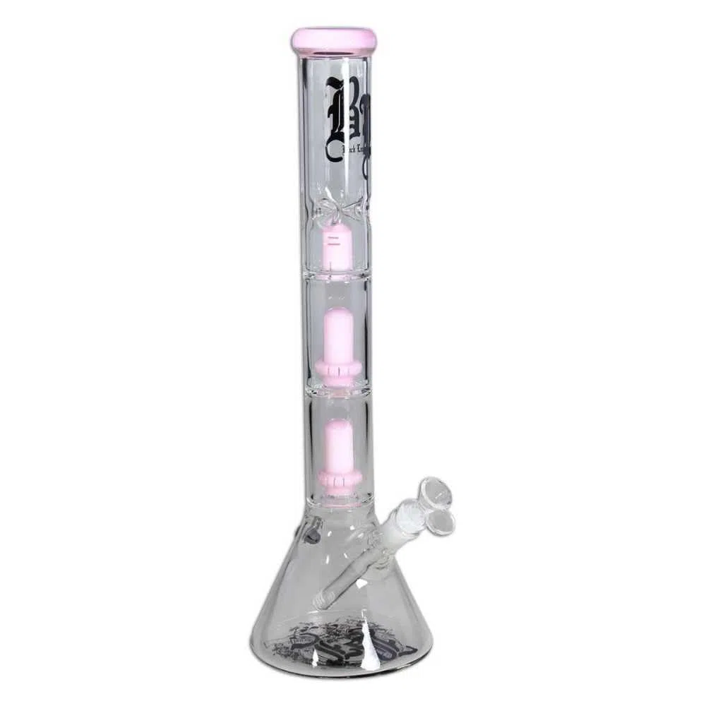 Black Leaf Beaker Bong Pink 18,8 H:46,5cm D:140mm WS:5mm 2x UFO Perkolator