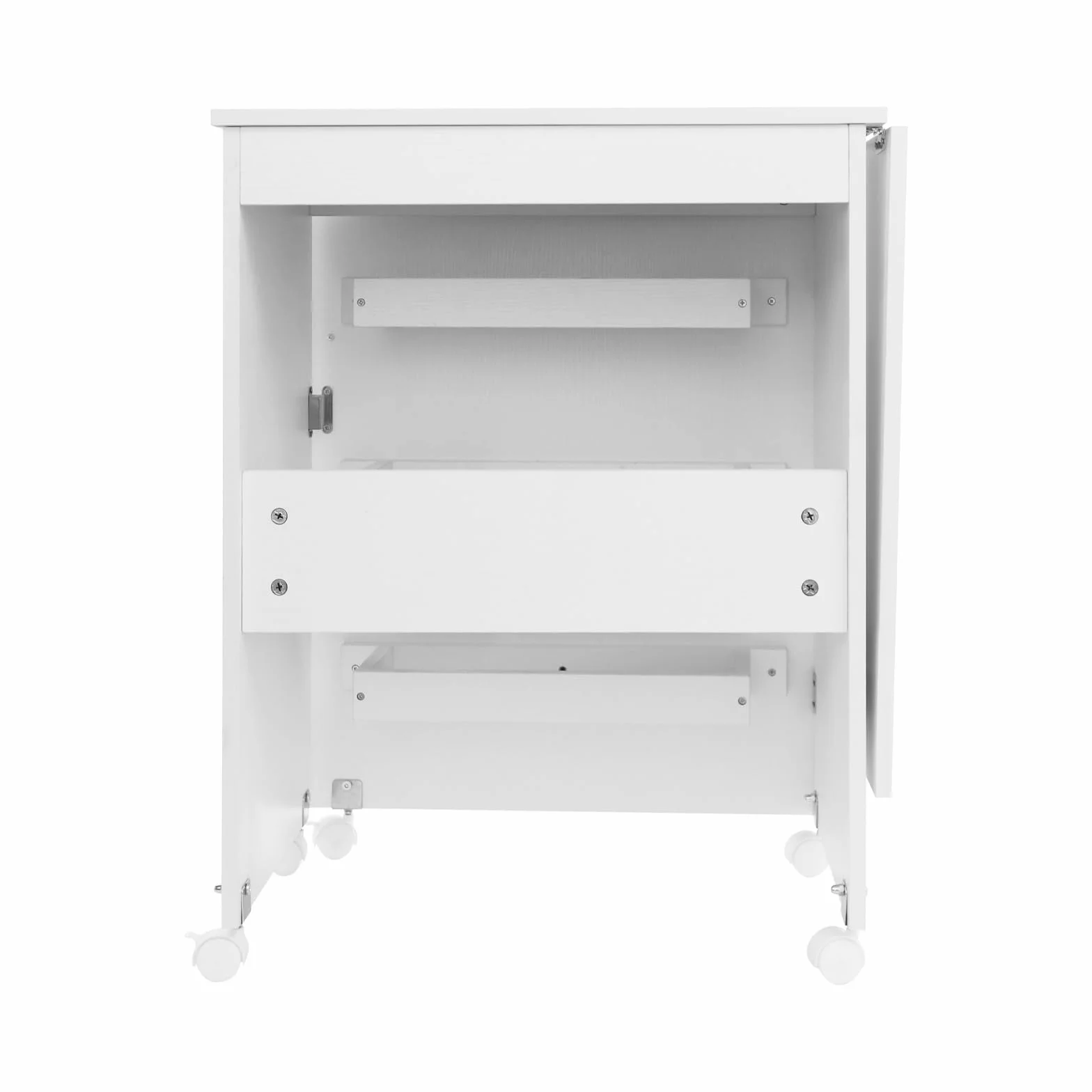 2in1 Klappbarer Nähmaschinentisch, Rollbarer Nähtisch, Nähschrank Schreibtisch, Faltbar Nähmaschinenschrank, Mehrzwecktisch mit 5 Rollen, für Studien und Workshops