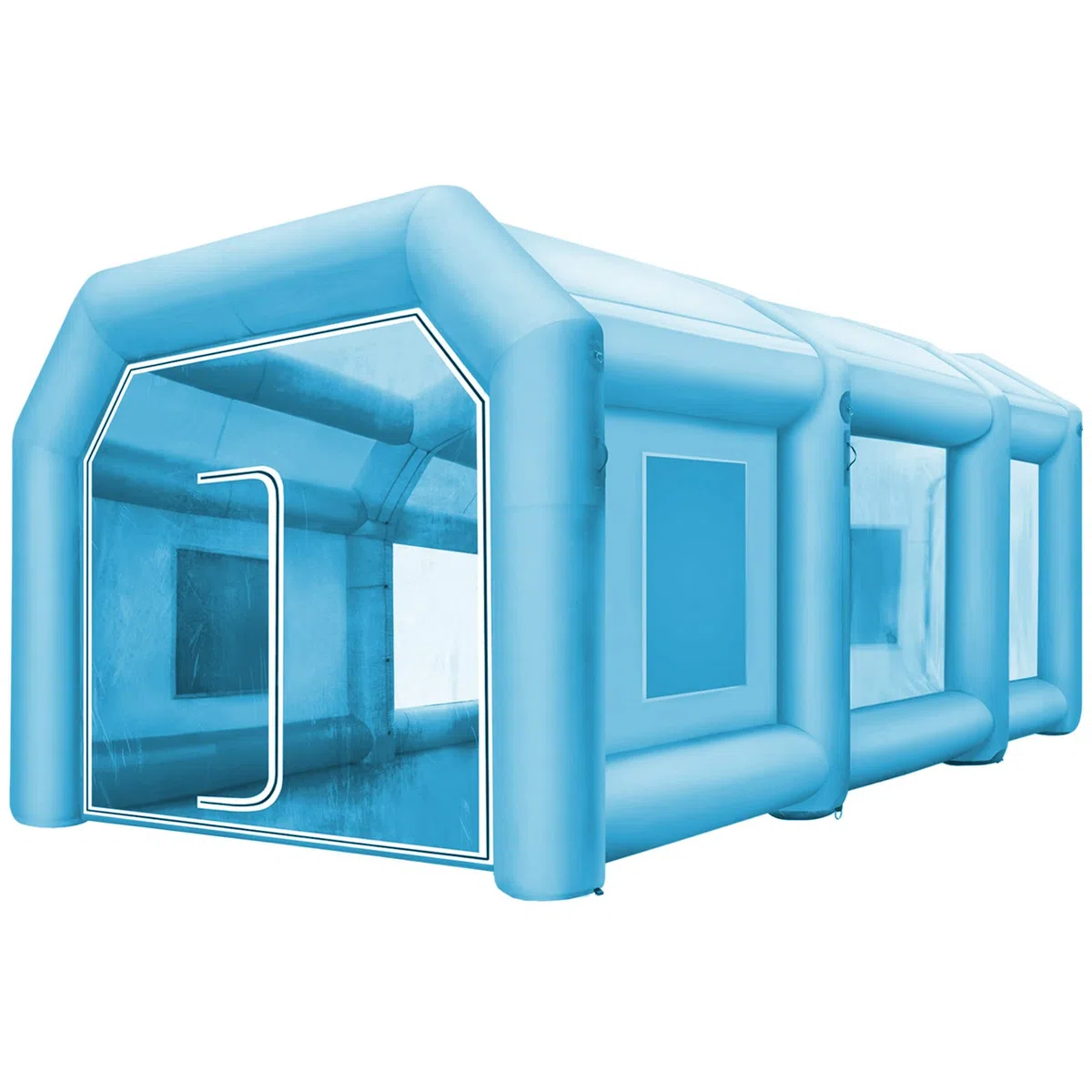 VEVOR Aufblasbares Zelt Spritzkabinenzelt 8 x 4 x 3 m 210D Oxford-Gewebe 2 Gebläse