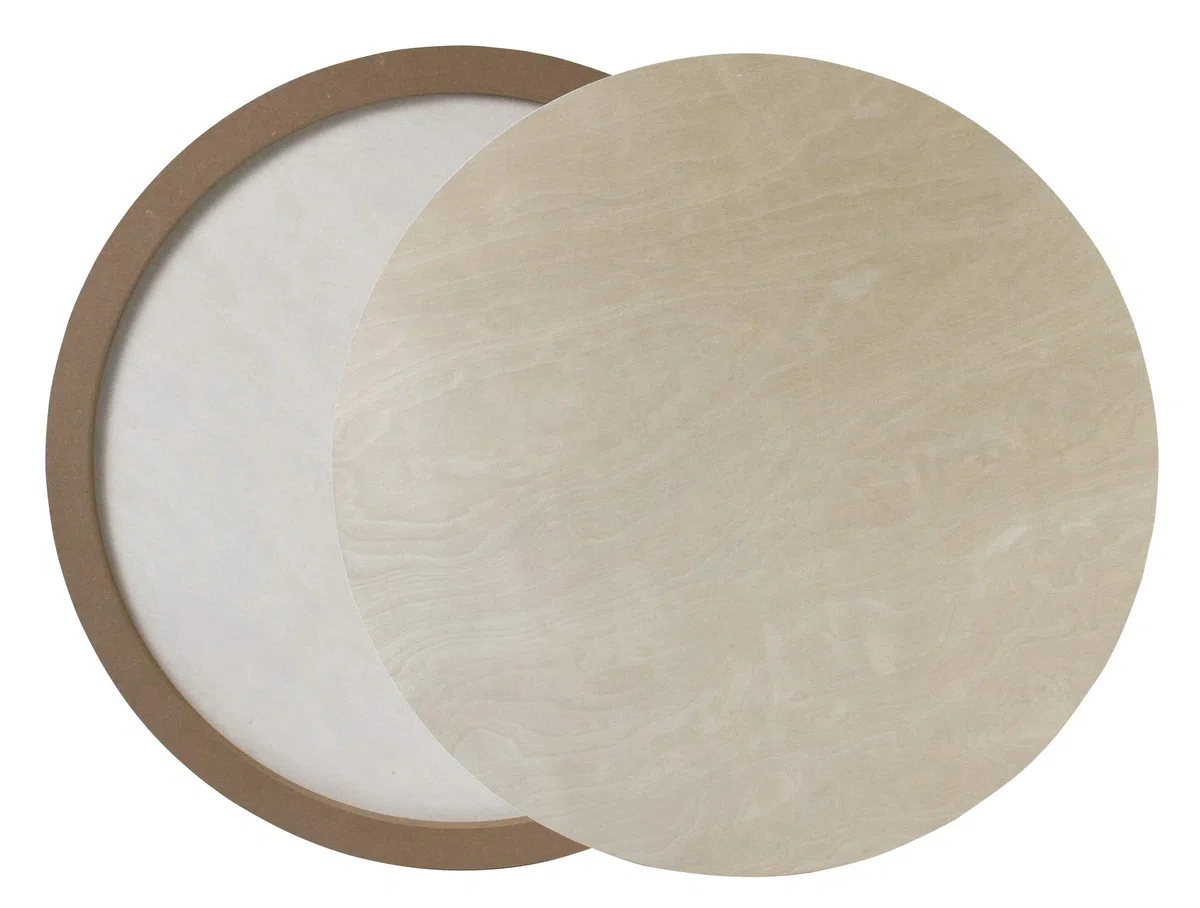 Paintersisters Runder Malgrund aus Holz, 75cm 2er-Set, unbehandelt, Ulmer Holzmalgrund rund ab 30-75cm, Bildträger zum Malen
