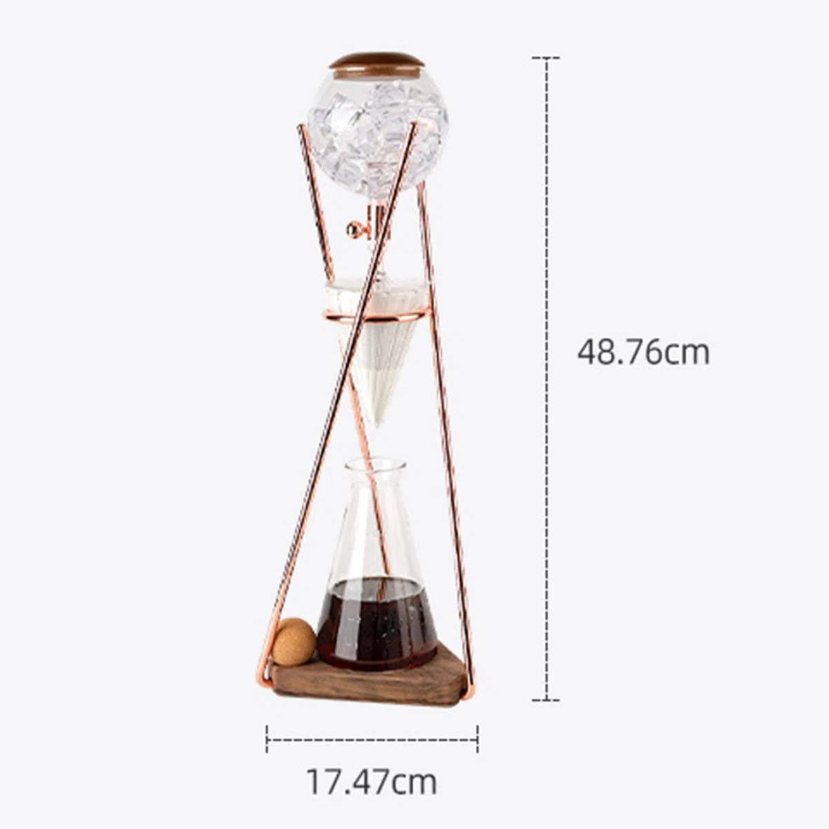 Cold Brew Coffee Tower, 500 Ml Eiskaffeemaschine, Mit Slow Drip-Technologie, Edelstahlständer, Glaskanne, Handgespülter Espresso, Ergibt 3-5 Tassen