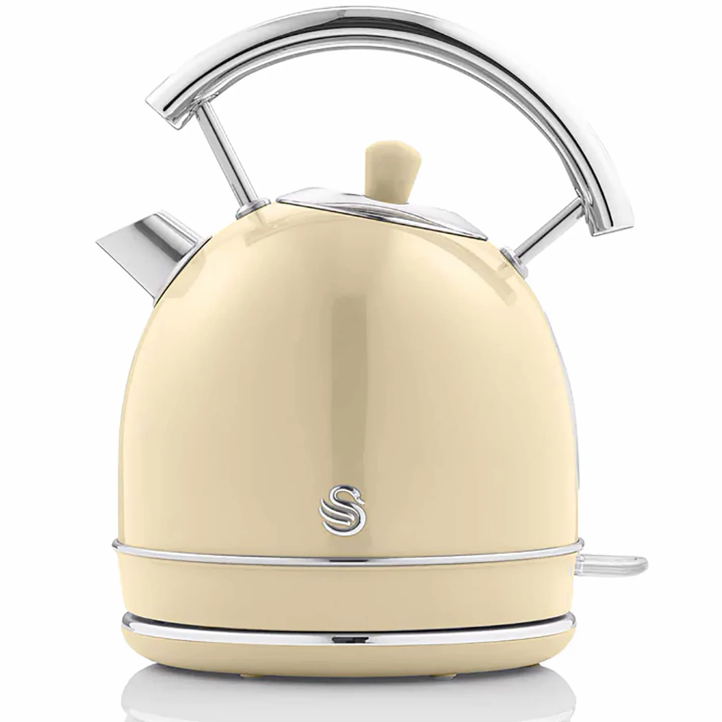 Swan Retro Set Wasserkocher 1,8L Kabellos Toaster 2 Scheiben Vintage Design Creme