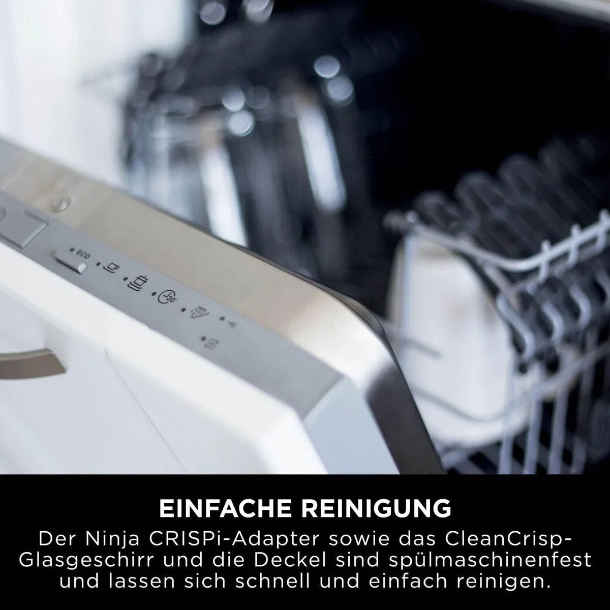 Ninja CRISPi 3,8-l-TempWare-Glasbehälter mit Deckel, großer, wärmebeständiger Heißluftfritteusen-Glasbehälter für Zubereitung, Kochen & Lagerung, BPA-freier Deckel XSKLIDPLTEUUK