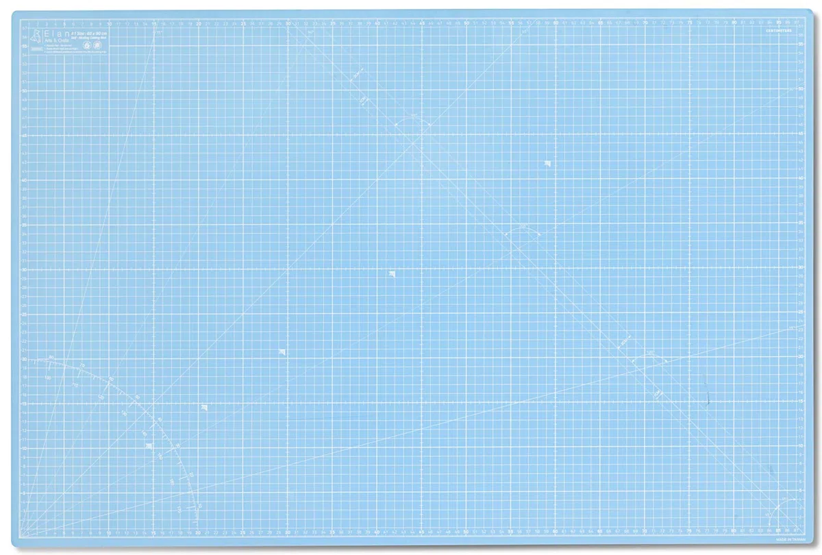 Elan Schneidematte A1 Blau, 5-lagige Schneidematte 60x90 Selbstheilend, Bastelunterlage Schnittfest A1, Cutting Mat 60x90, Schneideunterlage Basteln