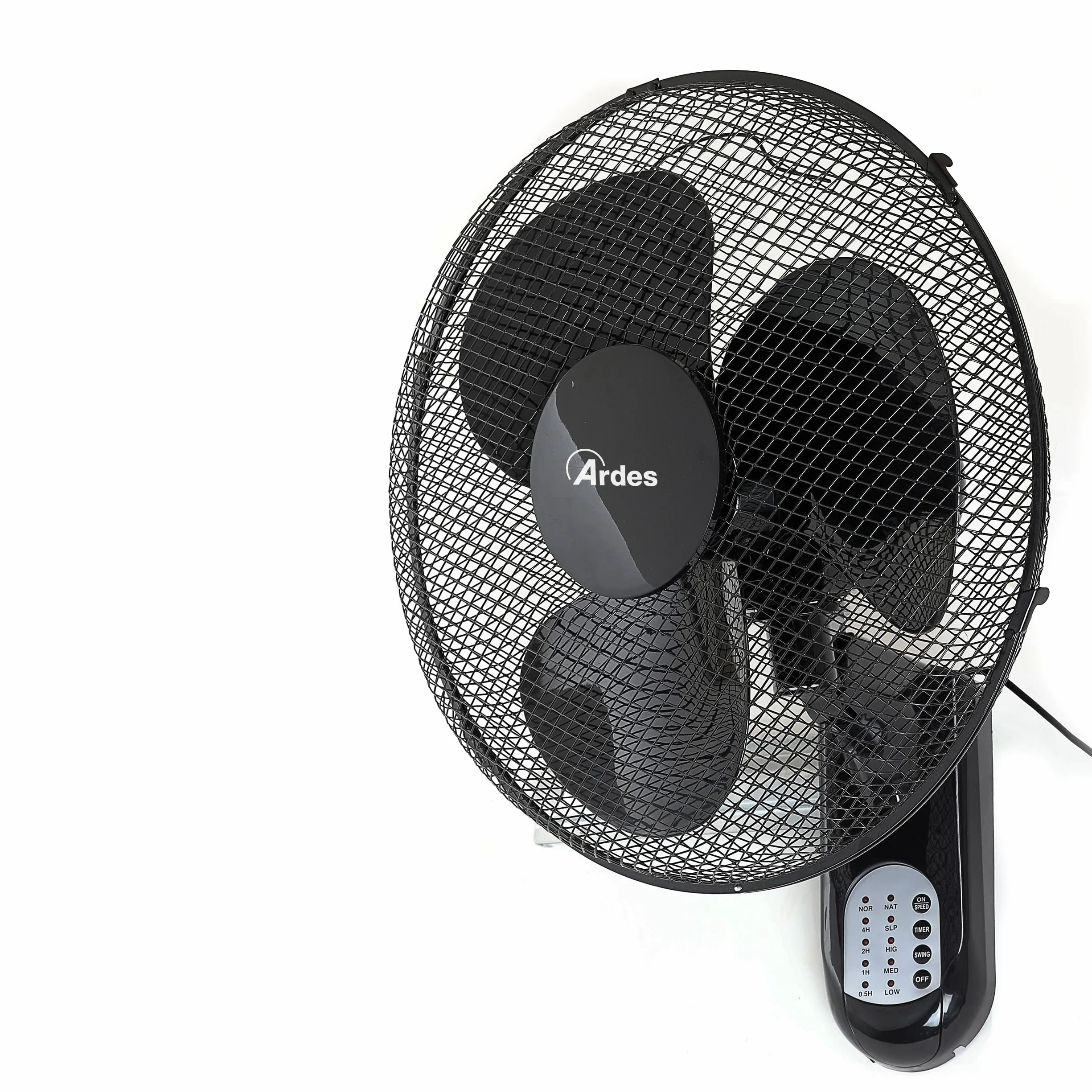 ARDES Wandventilator 40 cm Fernbedienung Oszillation Timer 3 Geschwindigkeitsstufen schwarz AR5W40R
