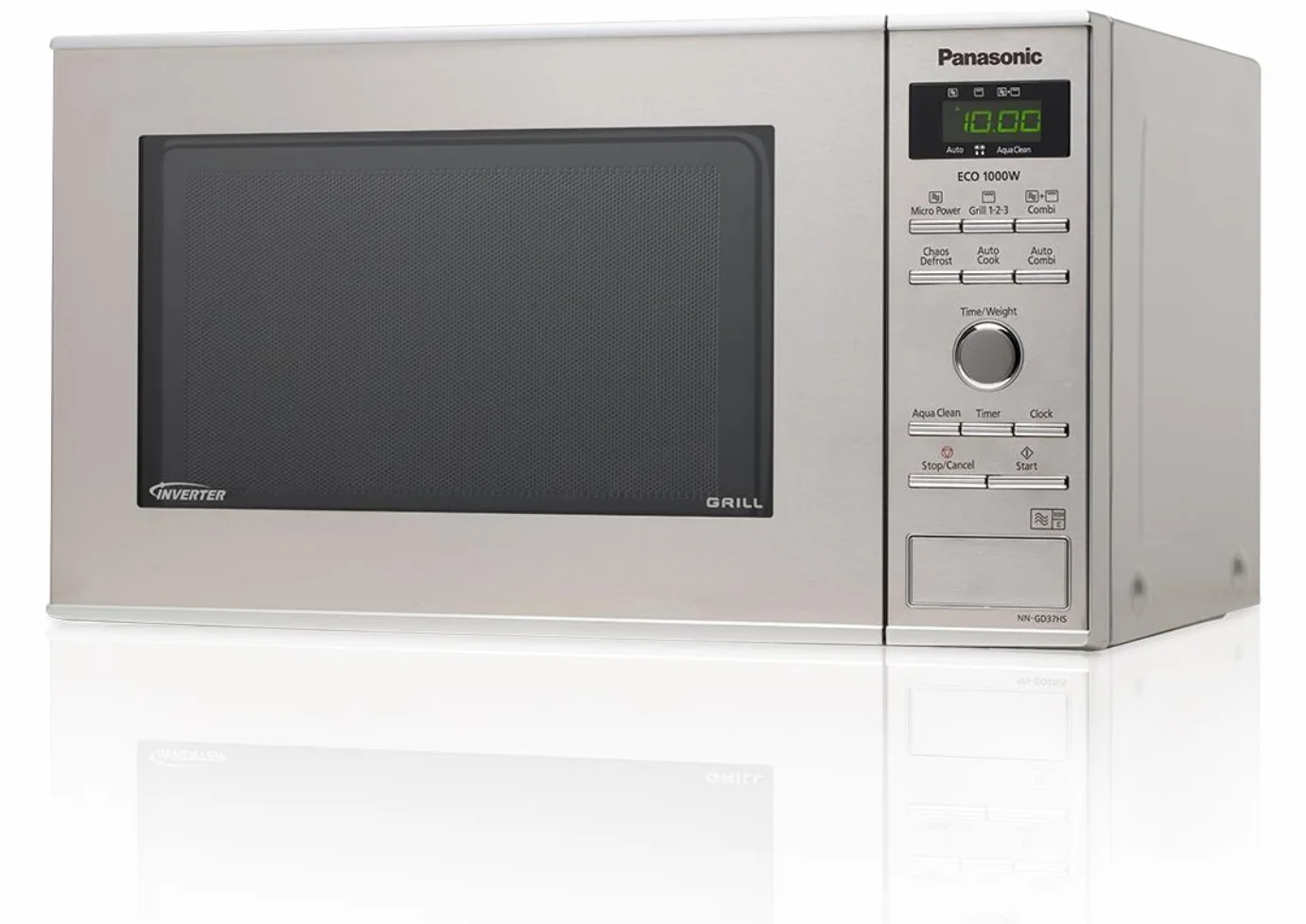 Panasonic NN-GD37HSGTG Inverter-Kombi-Mikrowelle und Grill mit Drehteller, 23 Liter, 1000 W, 1000-W-Grill, 13 Automatikprogramme, Edelstahl