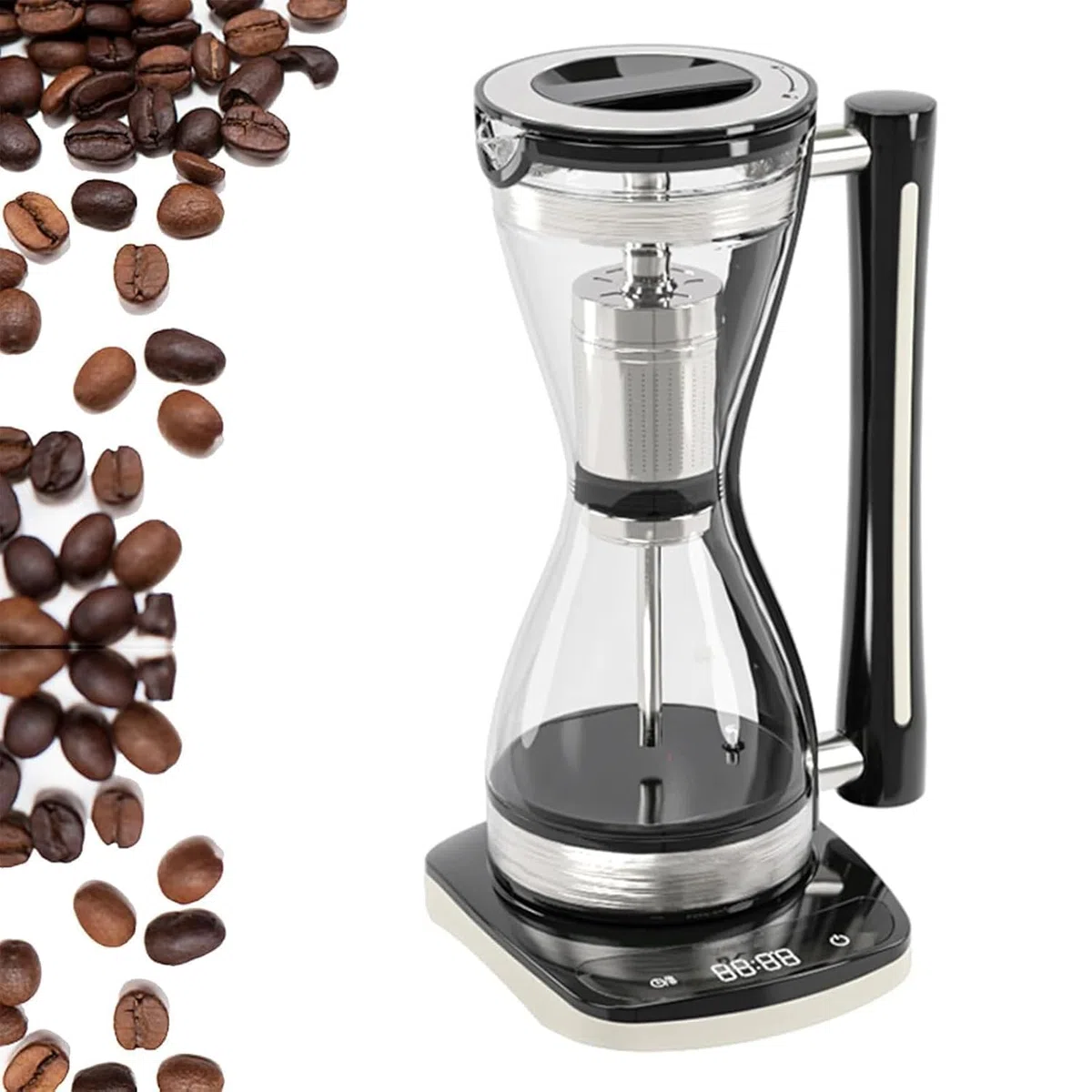 750-W-Glas-Siphon-Kaffeekanne, Elektrische Siphon-Kaffeemaschine, 240 Ml Fassungsvermögen, 3-stufig Einstellbar, Trockengehschutz, Smart Touch, Für Zuhause Und Büro