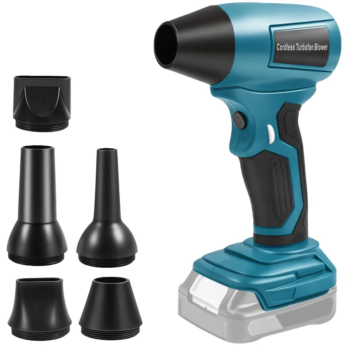 Mini Jet Gebläse, Tragbares Luftgebläse für Makita 18V Akku, Schnurloser 130000RPM Violent Turbo Ventilator, 4-Gang-kabelloser Hochgeschwindigkeits-Handventilator für Tastaturen, Camping,