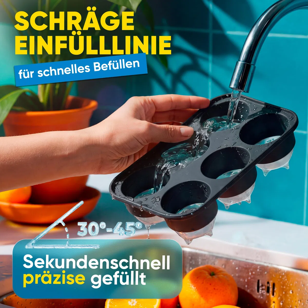 Neighbour's Friend Patentierte Eiskugelform 2er Pack Platinum - Große Eiswürfelform rund Platinsilikon für Cocktails, Gin & Getränke - 12x Eiswürfel rund spülmaschinengeeignet - XXL Eiswürfel