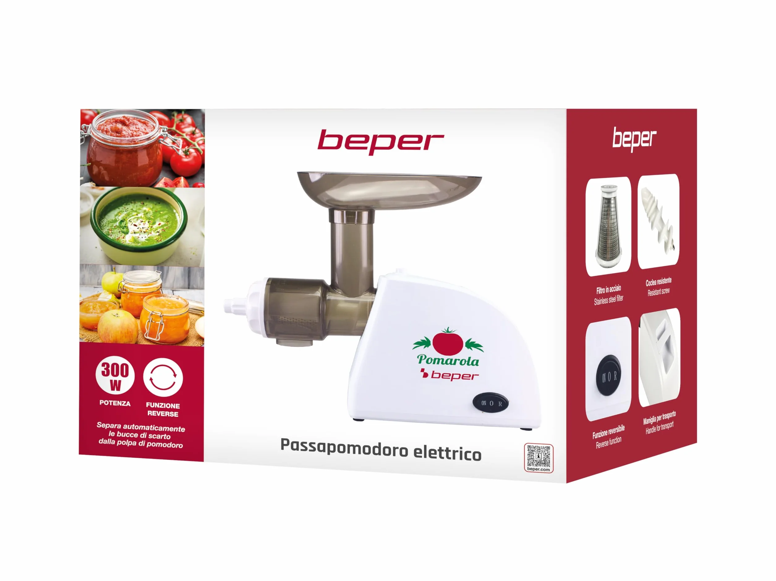 BEPER BP.720 Tomatenpresse Elektrisch – Tomatenpresse 300 W