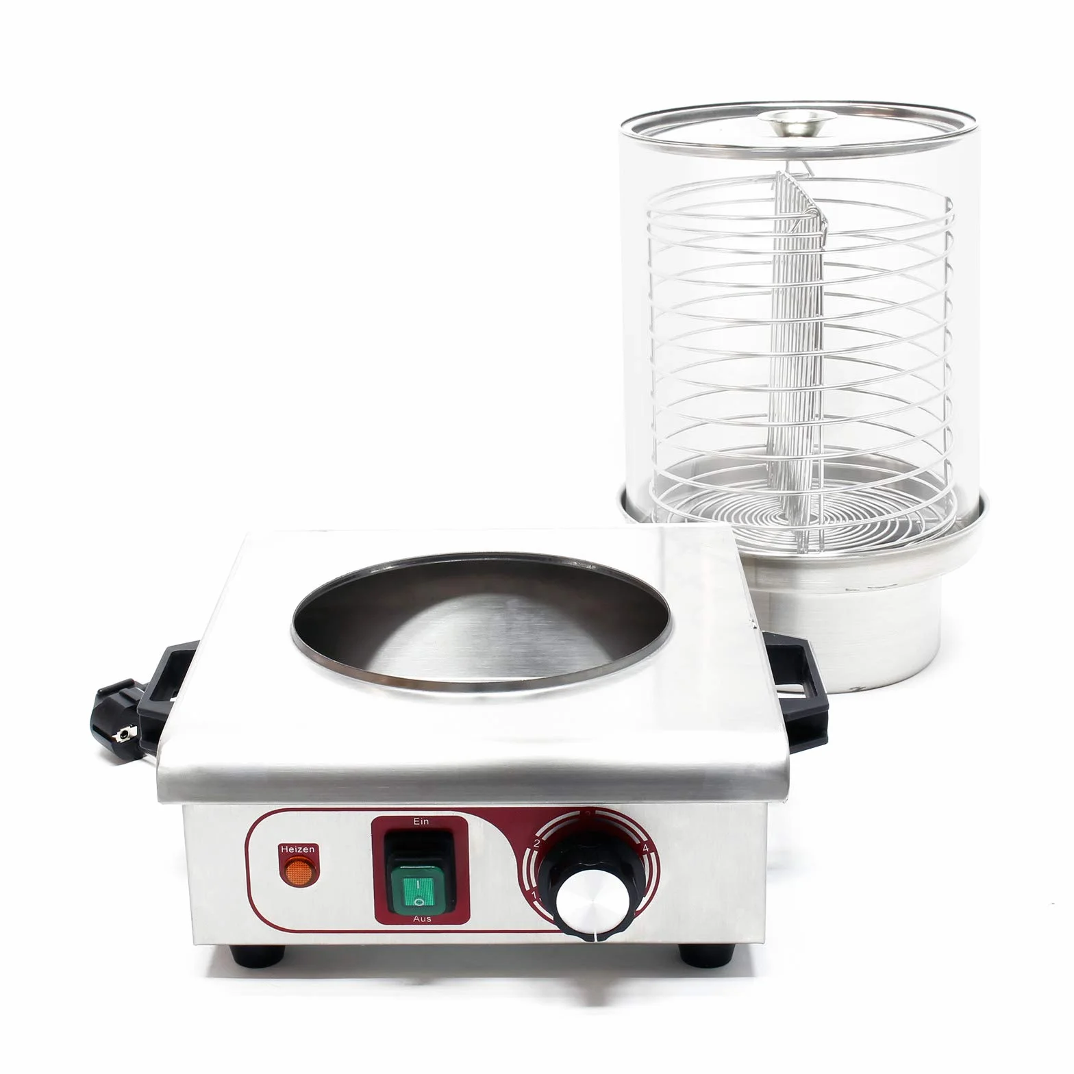 Wiltec Hot Dog Gerät 450 W aus Edelstahl, 260 x 290 x 380 mm, Wurstkocher Würstchenwärmer Hot Dog Maker Eierkocher Dämpfer