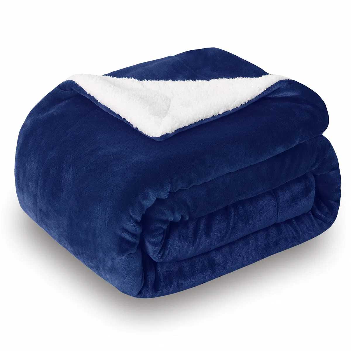 SOCHOW Sherpa Decke Marine Blau zweiseitige Wohndecken Kuscheldecken, extra Dicke warm Sofadecke/Couchdecke aus Sherpa, 220 x 240 cm super flausch Fleecedecke als Sofaüberwurf oder Wohnzimmerdecke