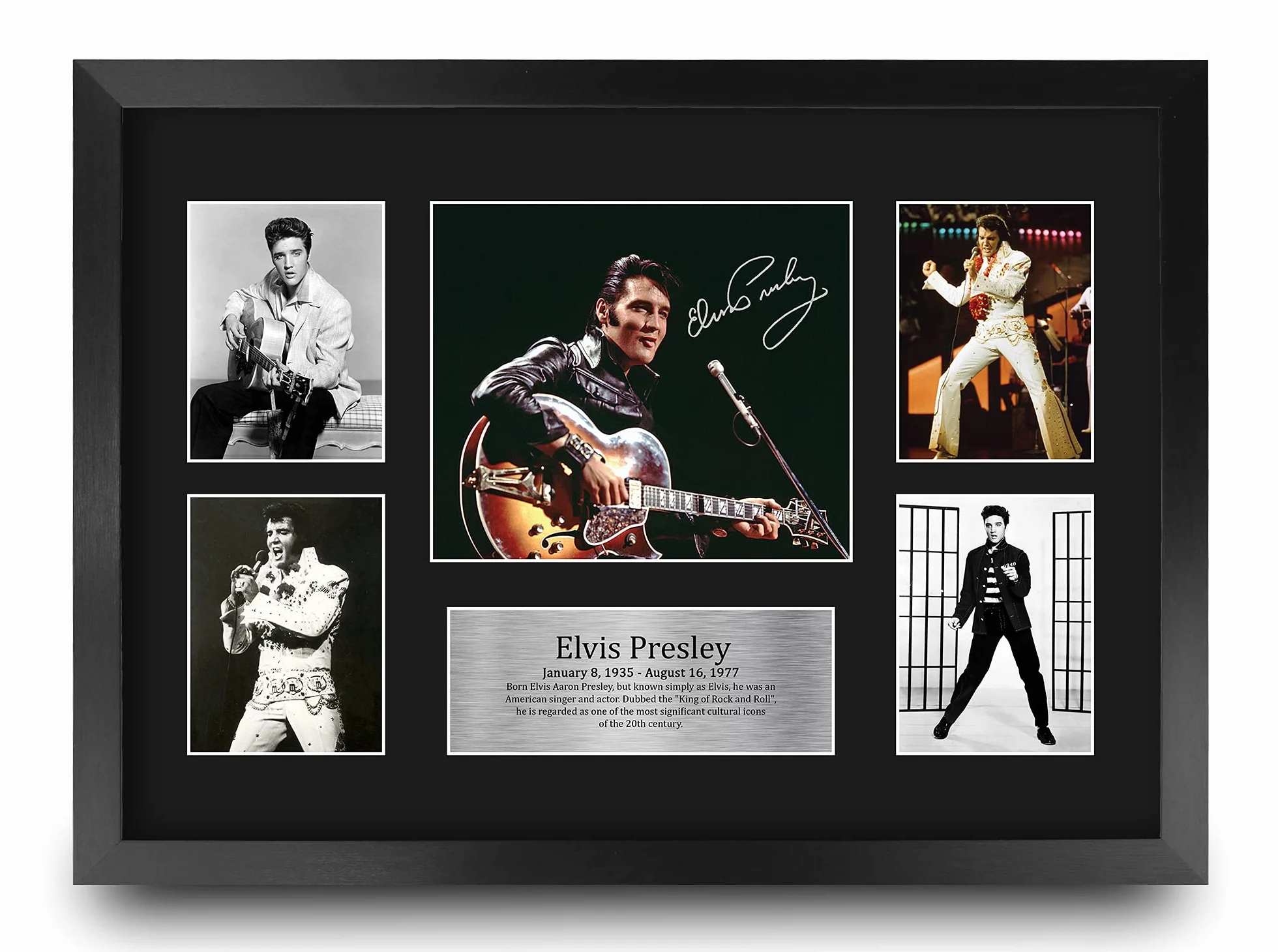 HWC Trading FR A3 Elvis Presley Musician The King Geschenke Gedruckt Signiert Autogramm Bild Für Musik Erinnerungsstücke Fans - A3 Framed