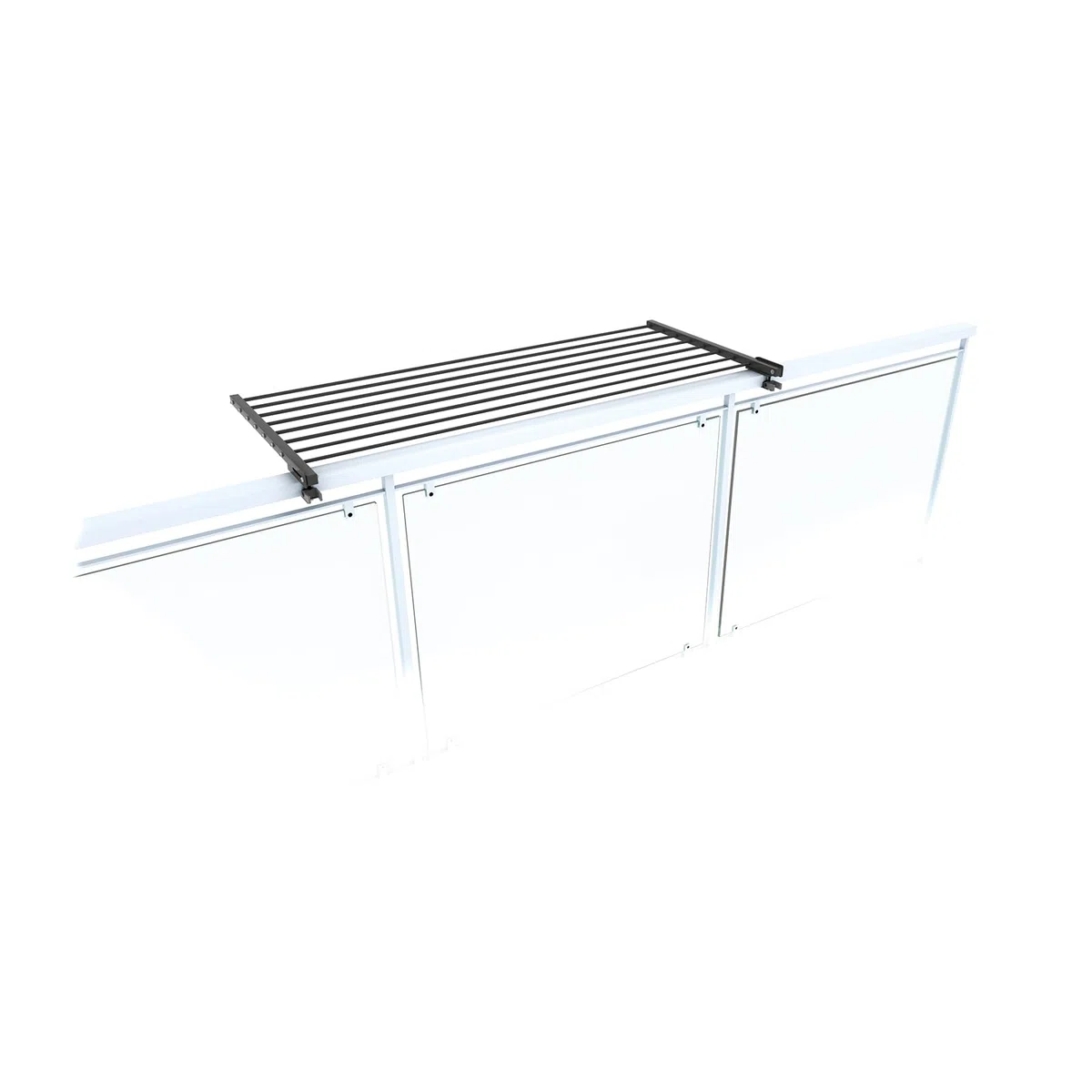 Foxydry, klappbarer Wäscheständer Duo für Außengeländer, strapazierfähig, aus Edelstahl und Aluminium, für Terrassen, Balkone und Geländer, Länge 118 cm (Anthrazit, 118 cm)