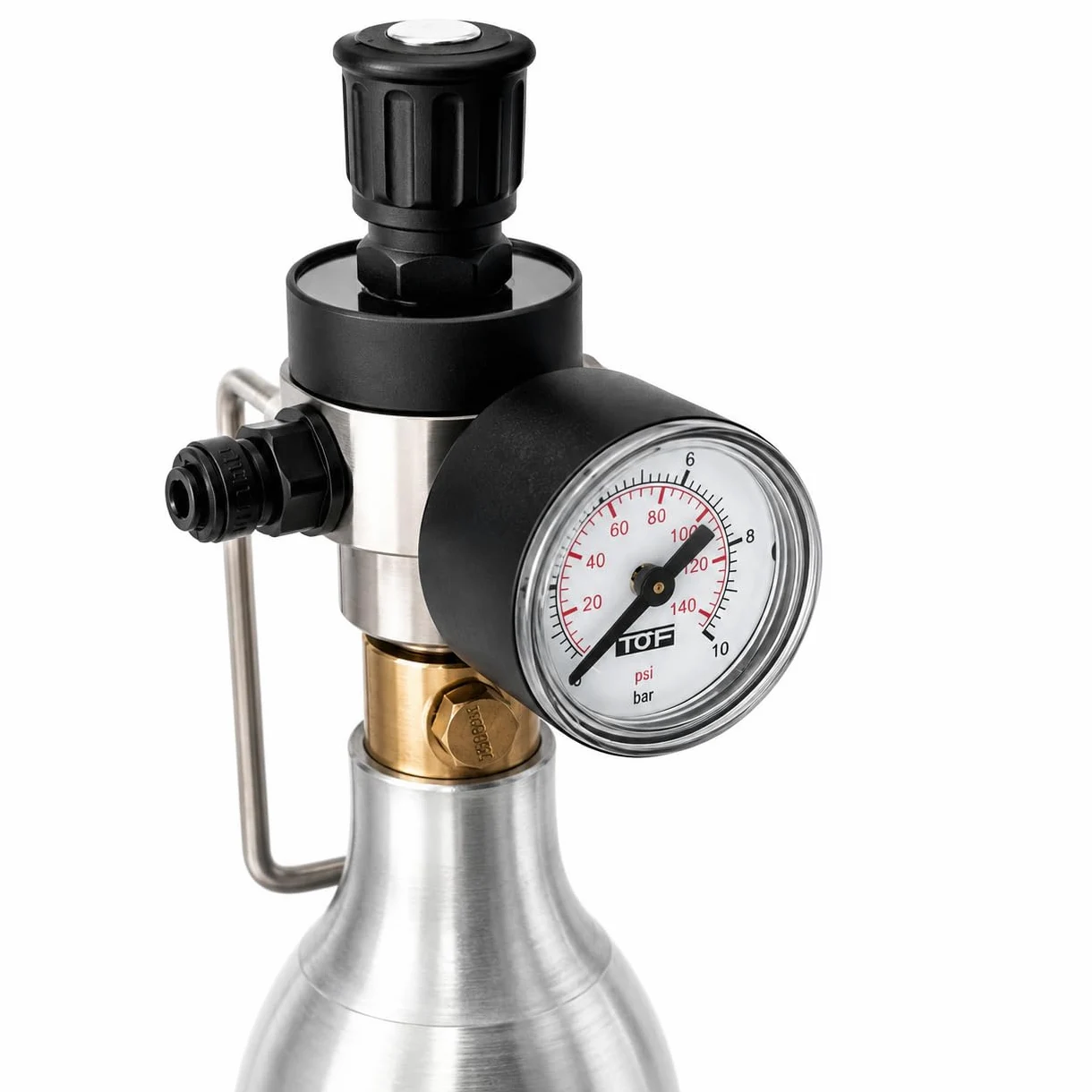 SPRUDELUX CO2 Druckminderer zur Verwendung handelsüblichen 425g CO2 Zylindern geeignet für Quooker Cube System 1. & 2. Generation - Wassersprudler Sprudelsystem Sprudelgerät Sprudler. Made in Italy