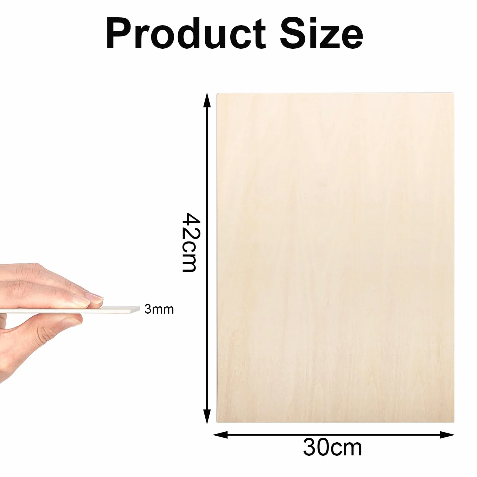 Linde Sperrholz 3mm, 42 x 30 cm, DIY, Laserbearbeitung, Brandmalerei, Modellbau, Deko, Gemälde