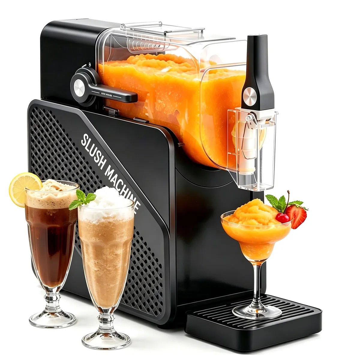 Slush-Maschine, 2Liter, für gefrorene Getränke, Frappés und Milchshakes, 5 voreingestellte Programme, selbstreinigend